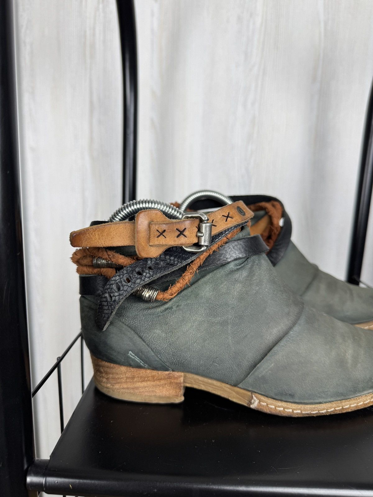 A.S.98 A.S 98 Boots Leather Women's Shoes Sage-Green Avant Garde Size US 7 / IT 37 - 2 Thumbnail