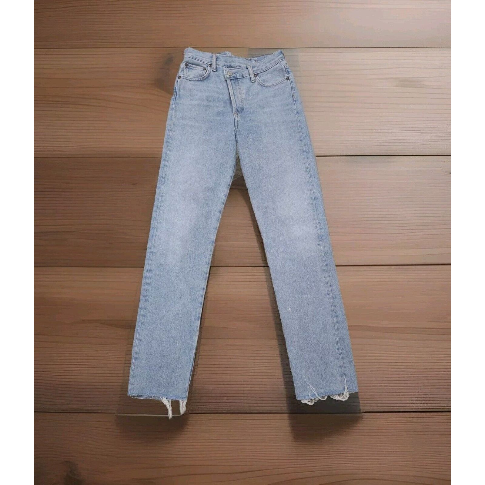 Agolde AGOLDE Womens Criss Cross Upsized Suburbia Light Straight Size 23" - 3 Thumbnail