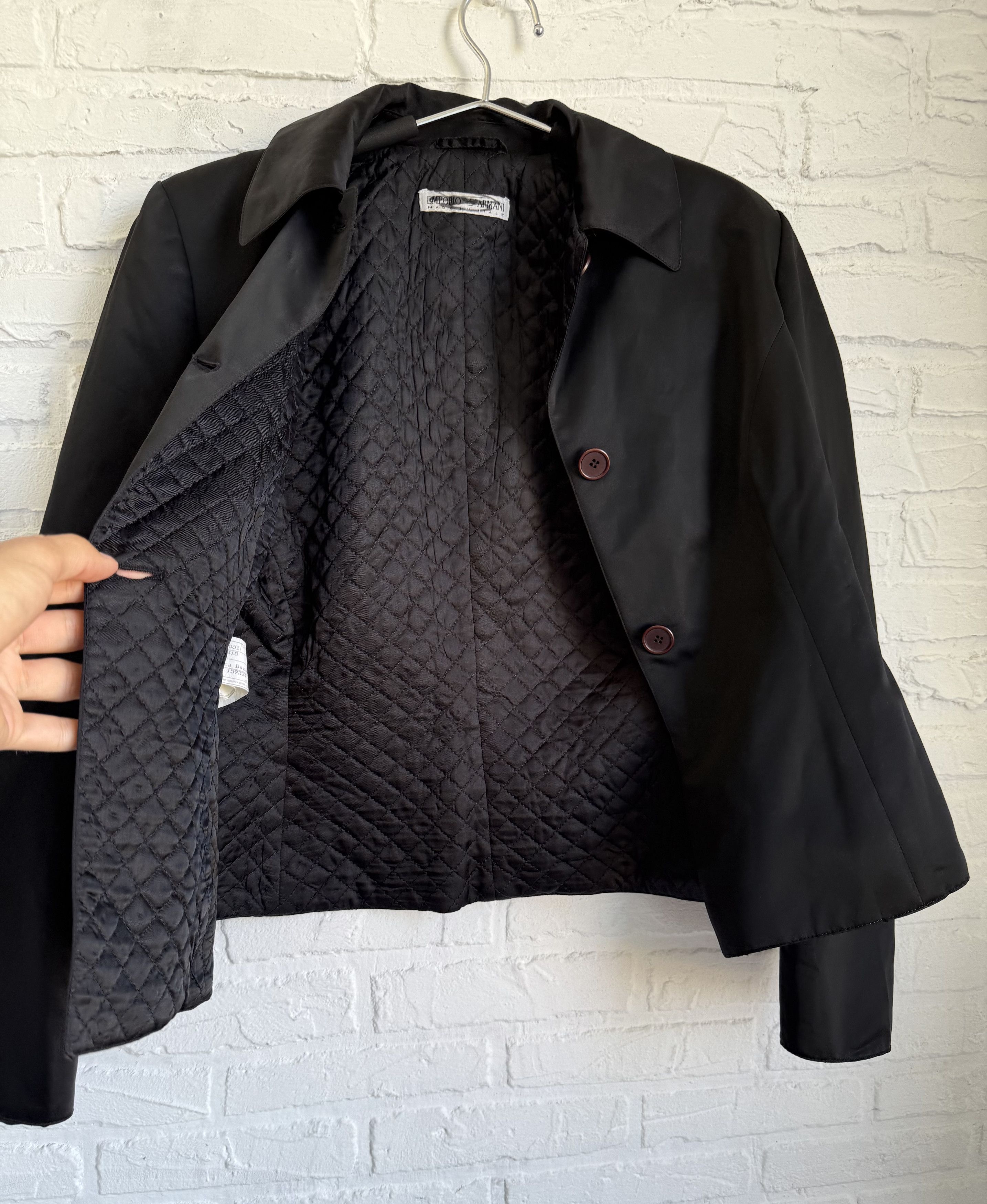 Emporio Armani Vintage 90s Emporio Armani black blazer jacket Size M / US 6-8 / IT 42-44 - 8 Thumbnail