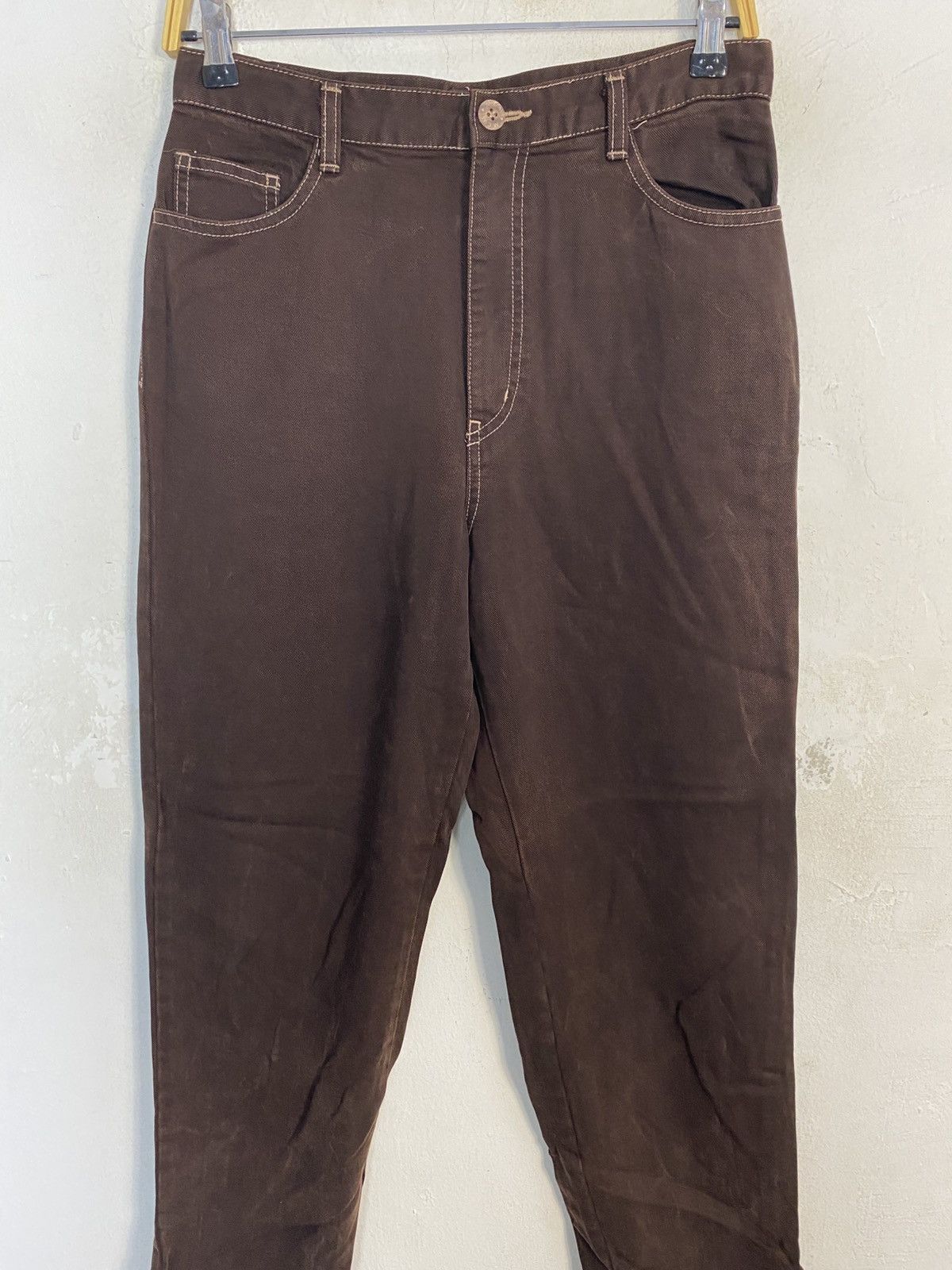 MCM MCM Legere Brown Khaki Denim Jeans Straight Waist Size 28 Size 28" / US 6 / IT 42 - 3 Thumbnail