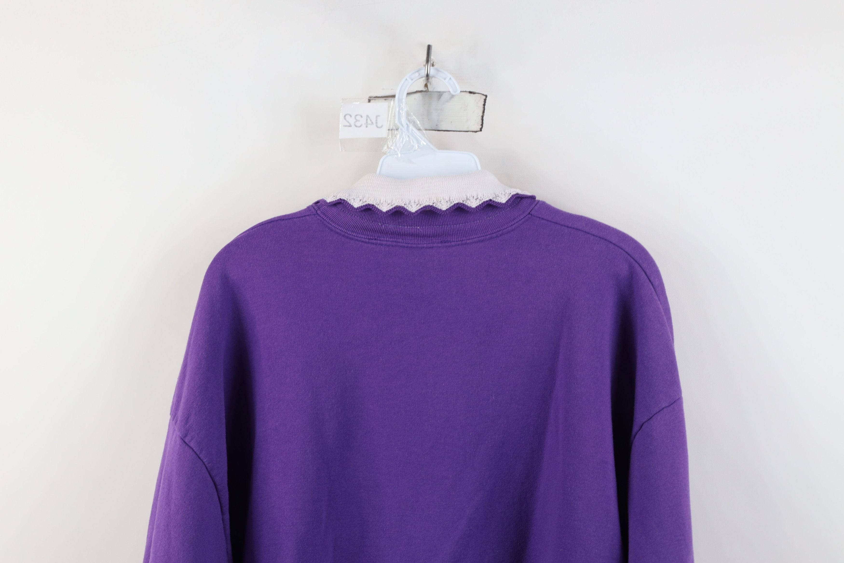Vintage Vintage 90s Streetwear Butterfly Collared Sweatshirt USA Size XL / US 12-14 / IT 48-50 - 13 Thumbnail