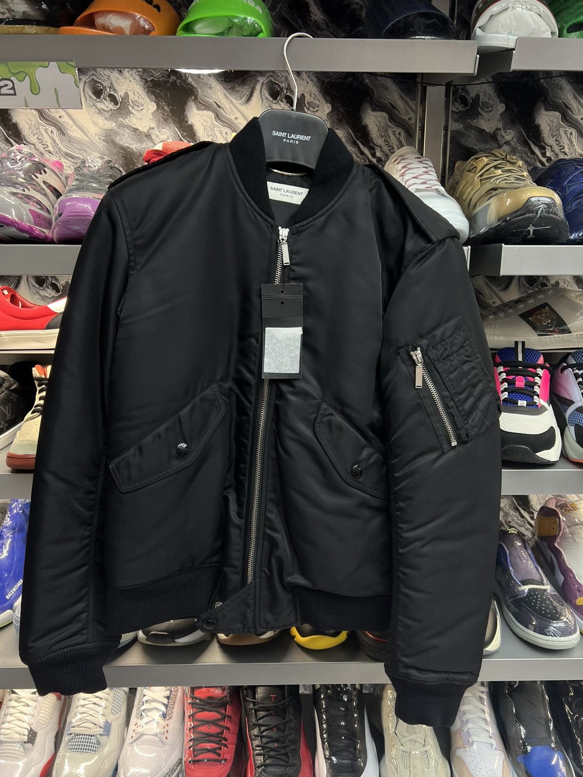 Saint Laurent Paris Saint Laurent Shell Bomber Jacket Size XS / US 0-2 / IT 36-38 - 1 Thumbnail