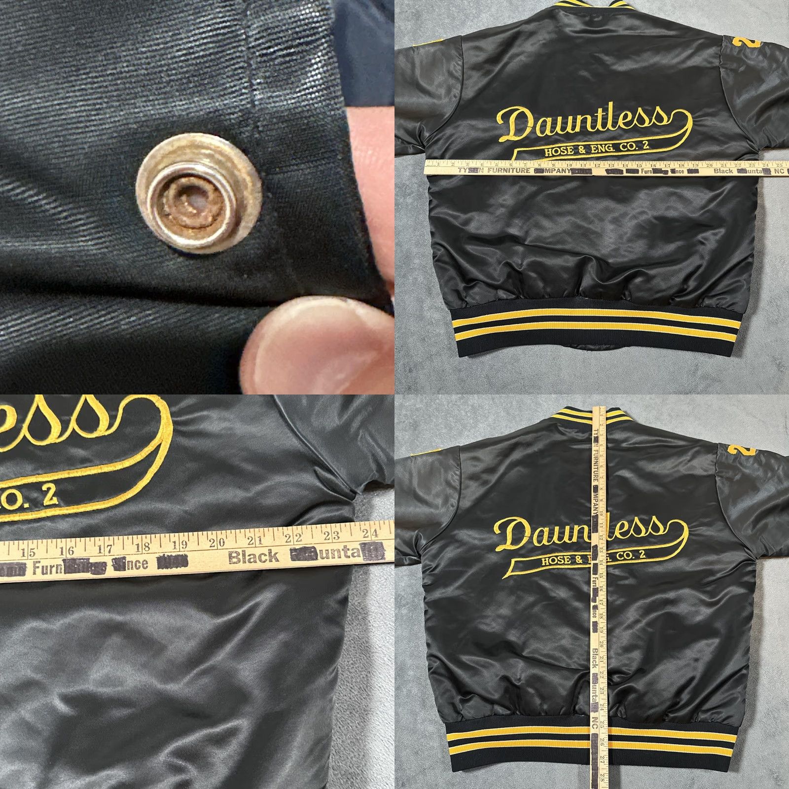 Vintage Vintage Satin Bomber Jacket Mens Large Dauntless Amityville Fire USA Flag Patch Size US XL / EU 56 / 4 - 8 Thumbnail