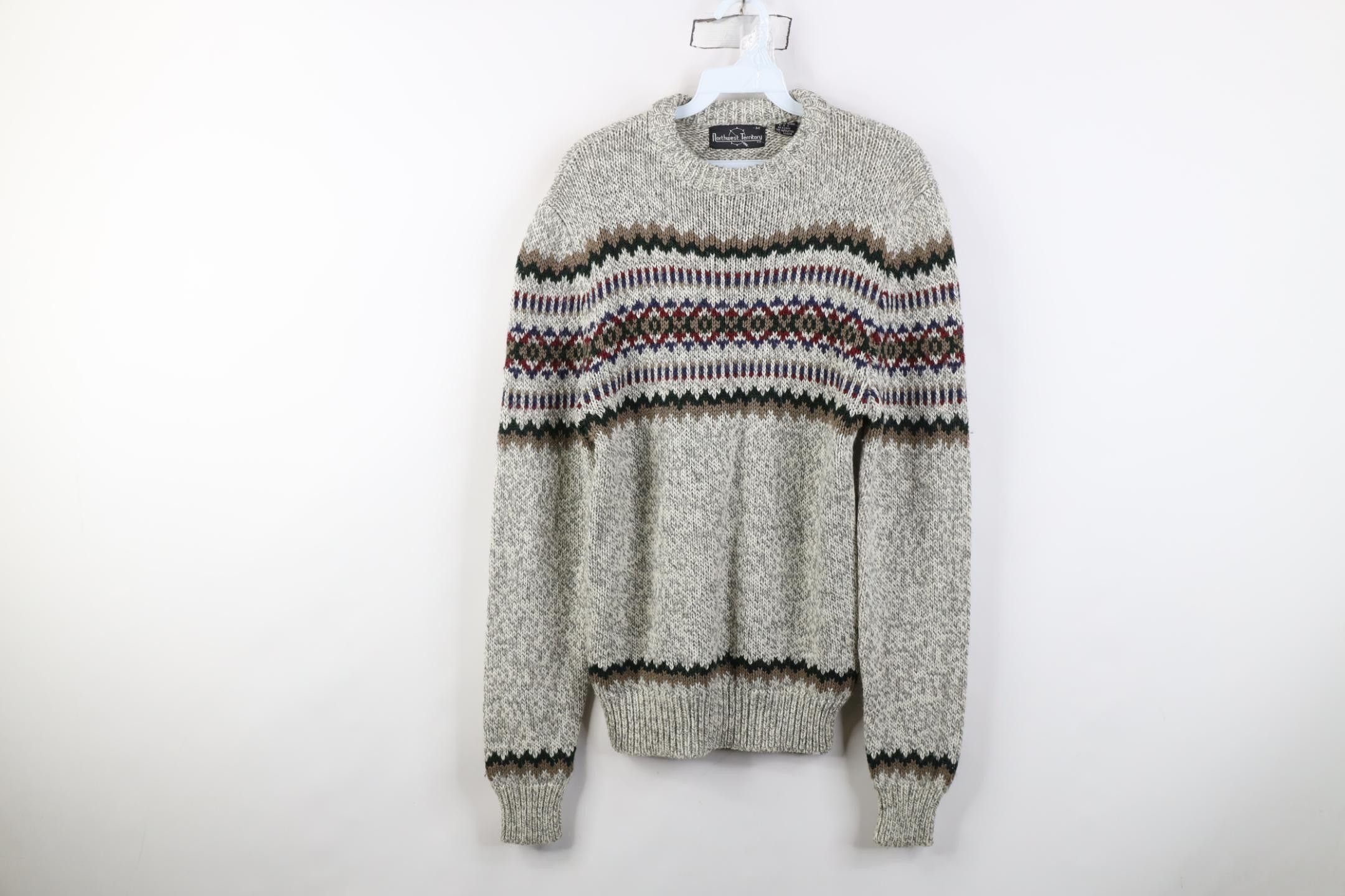 Vintage Vintage 90s Streetwear Wool Blend Knit Fair Isle Sweater Size M / US 6-8 / IT 42-44 - 1 Thumbnail