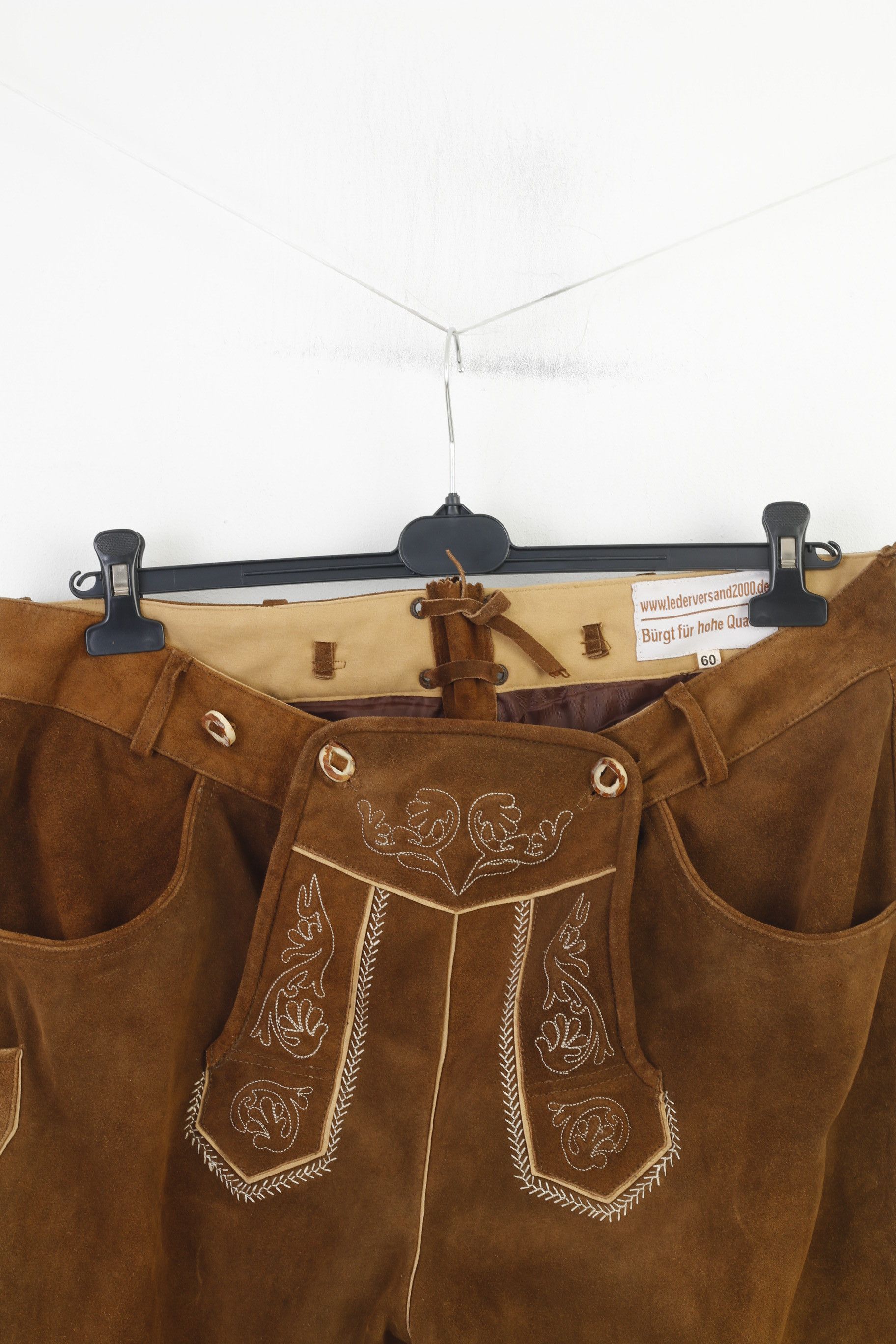 Leather Lederversand Men 60 44 Leather Trousers Brown Vintage 0593 Size US 44 / EU 60 - 2 Thumbnail