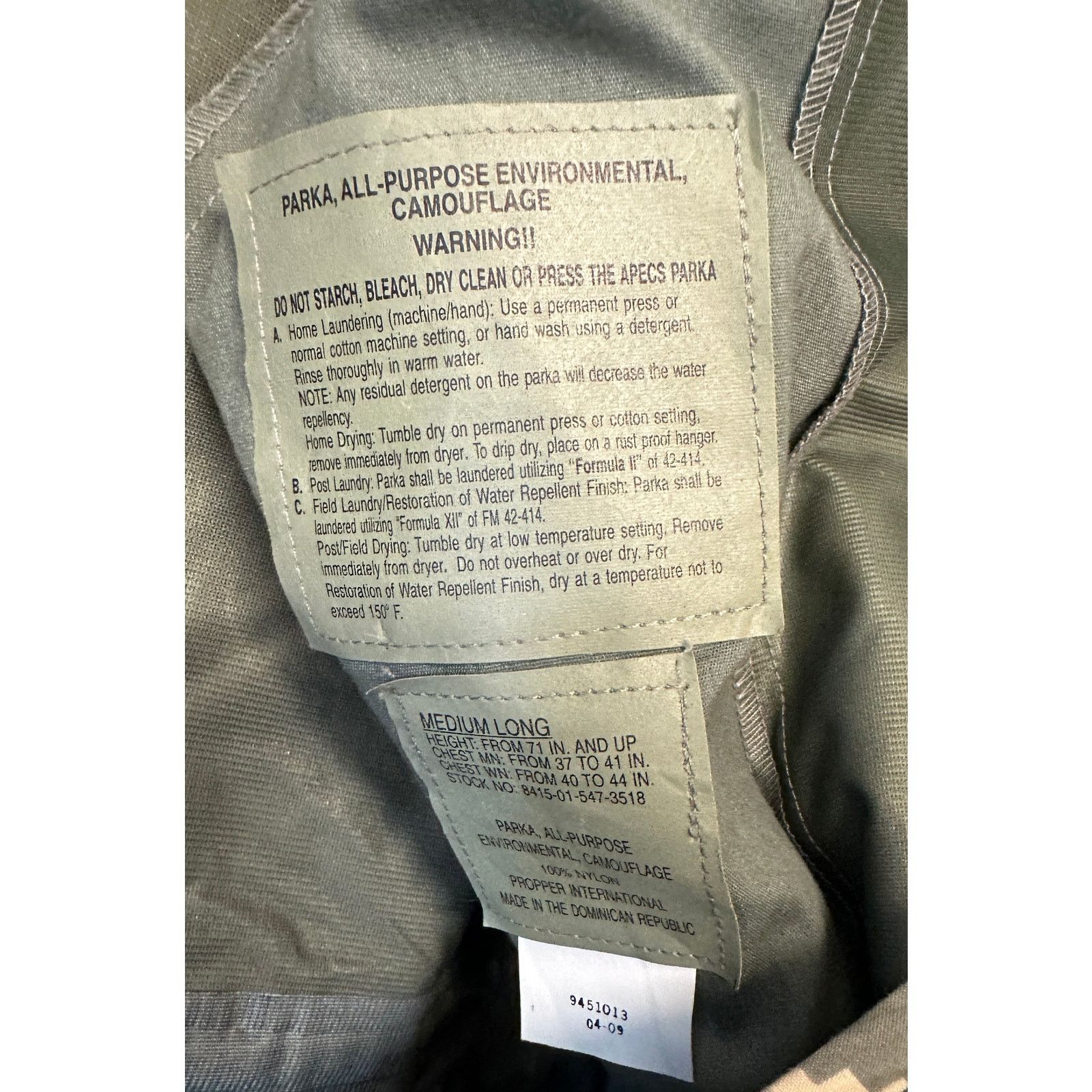 Other Military Mens Gore Seam Parka Camo Jacket Medium Long Size US M / EU 48-50 / 2 - 5 Thumbnail