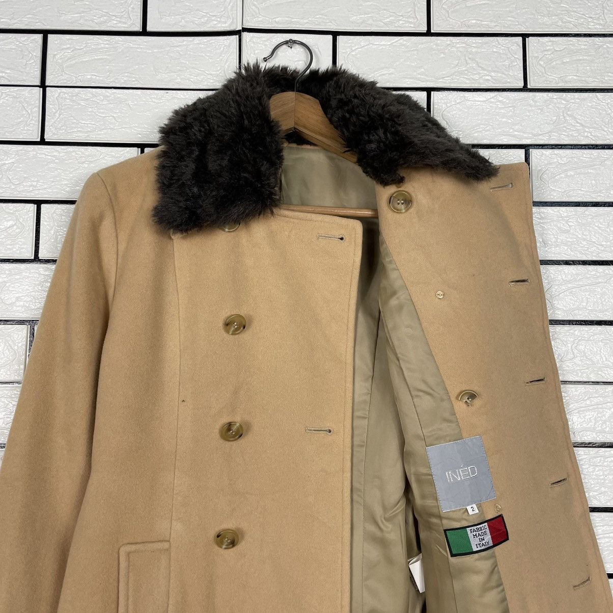 Japanese Brand Ined Double Breasted Fur Colar Coat Size M / US 6-8 / IT 42-44 - 11 Thumbnail