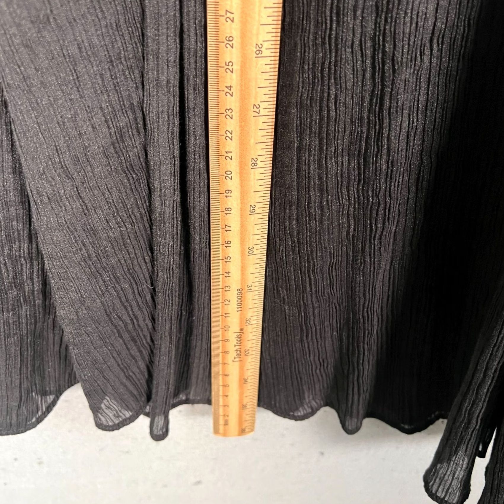 Massimo Dutti Massimo Dutti Skirt Womens 6 Black Crinkle Maxi A-Line Midi Lined Cotton Blend Casual Spring Summer Fall Womens Size 28" / US 6 / IT 42 - 7 Thumbnail