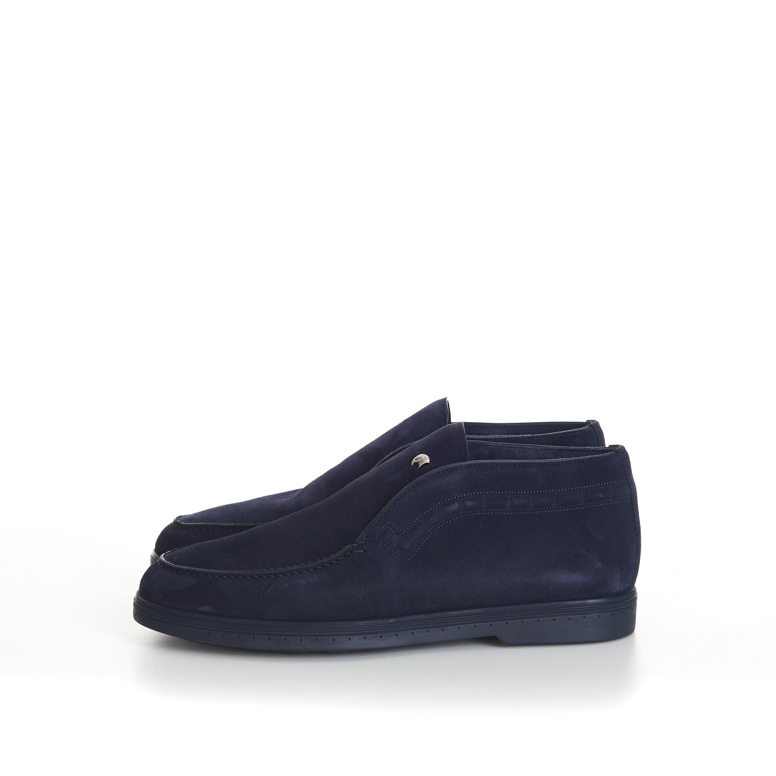 Stefano Ricci Blue Ankle Suede Loafers With Rubber Soles Size US 9 / EU 42 - 4 Thumbnail