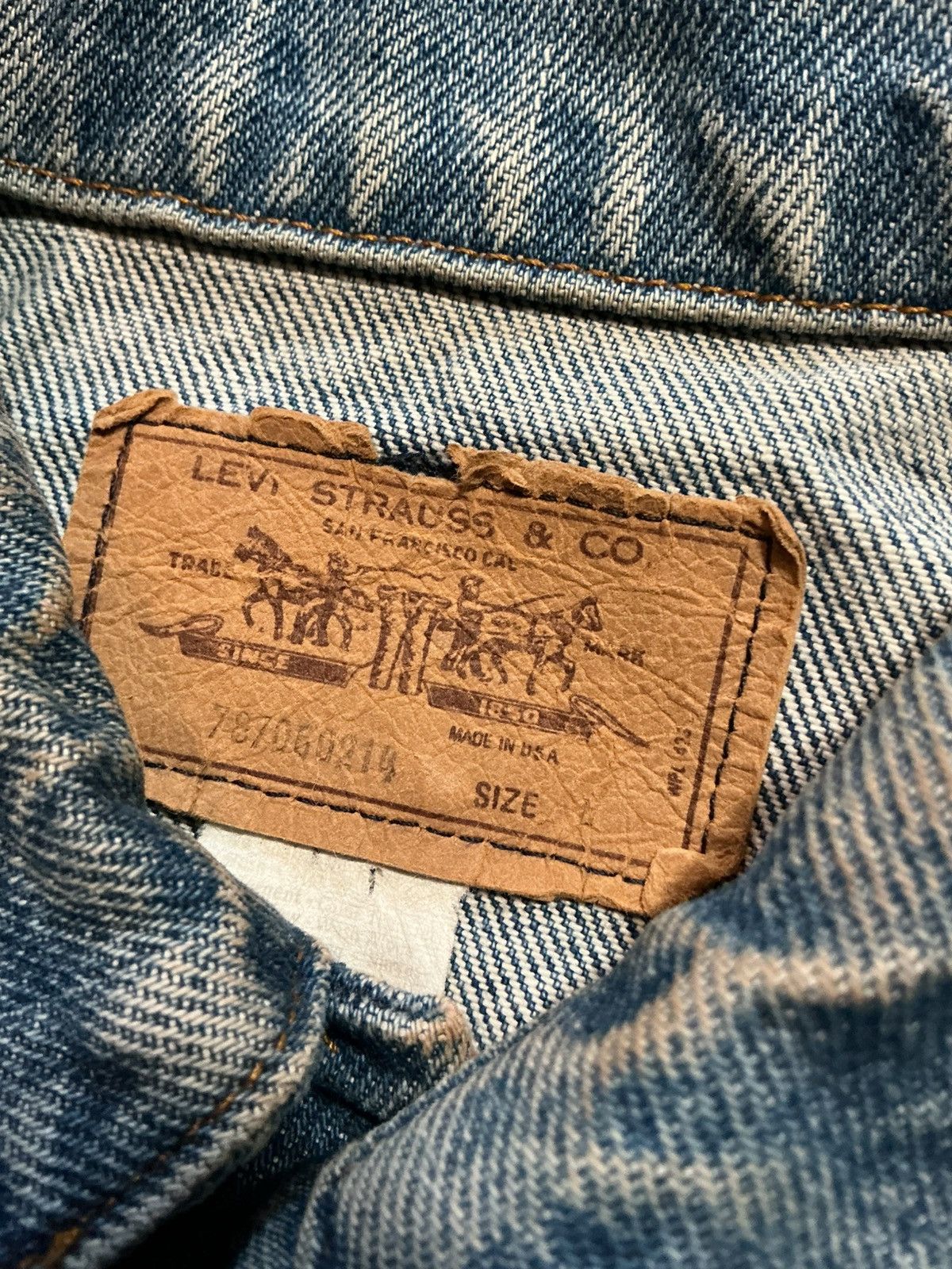 Levi's Vintage 70s 80s Levis Orange Tab Denim Trucker Jean Jacket Size US L / EU 52-54 / 3 - 5 Thumbnail
