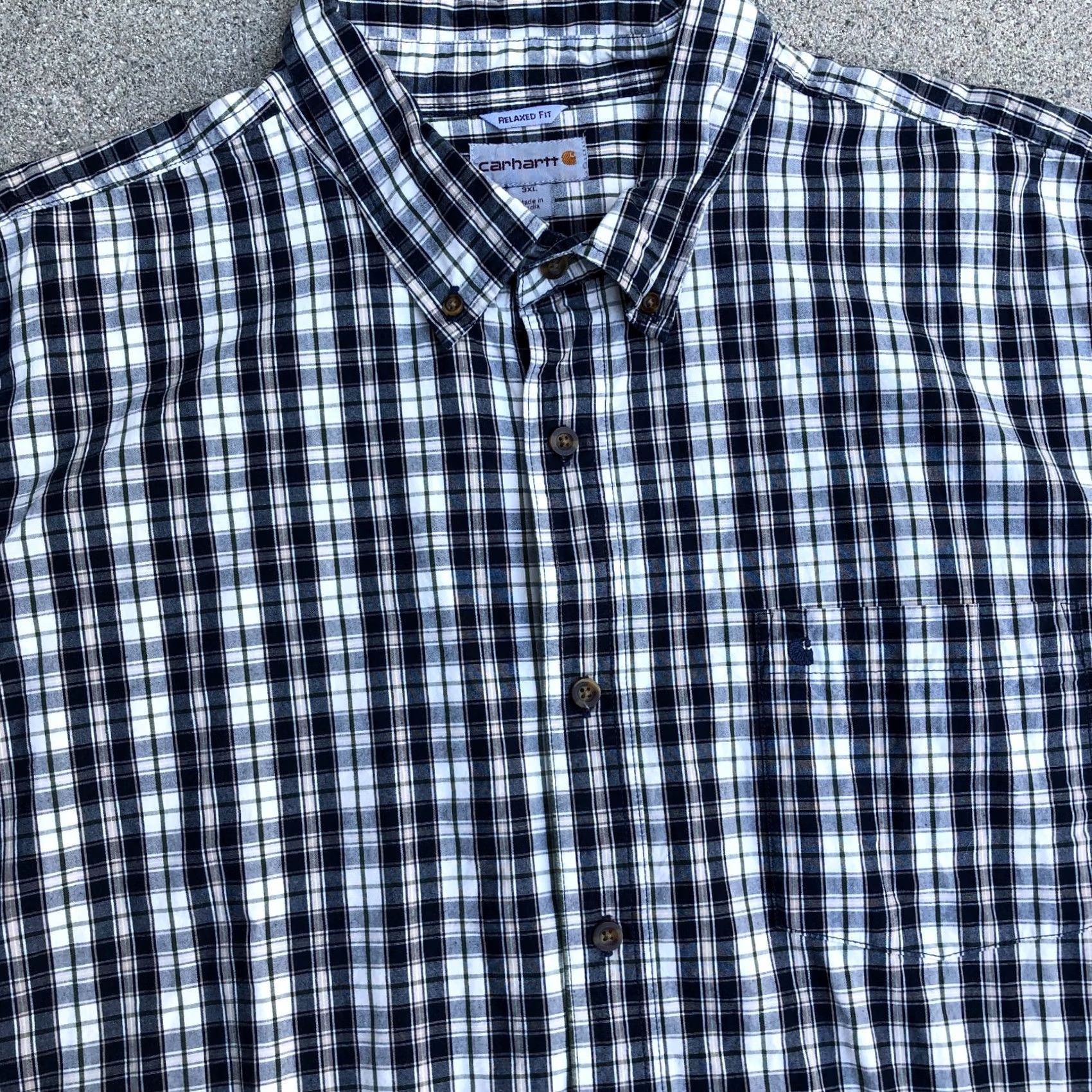 Carhartt VINTAGE CARHARTT Shirt Men's 3XL Plaid Long Sleeve Button Up Relaxed Fit Top Size US XXL / EU 58 / 5 - 2 Thumbnail