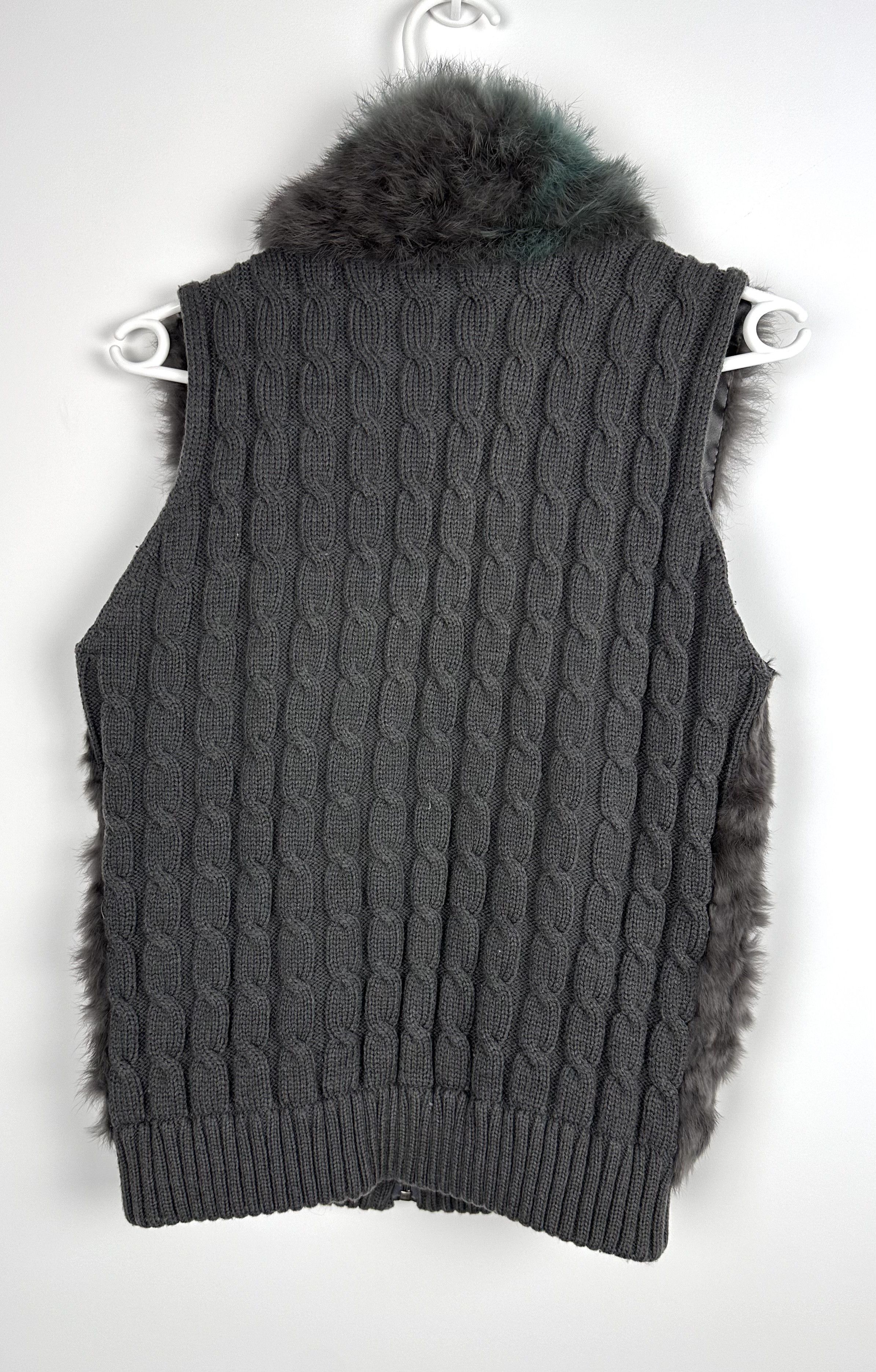 Vintage Rare Oakwood Rabbit fur women wool vest knit Size M / US 6-8 / IT 42-44 - 6 Thumbnail