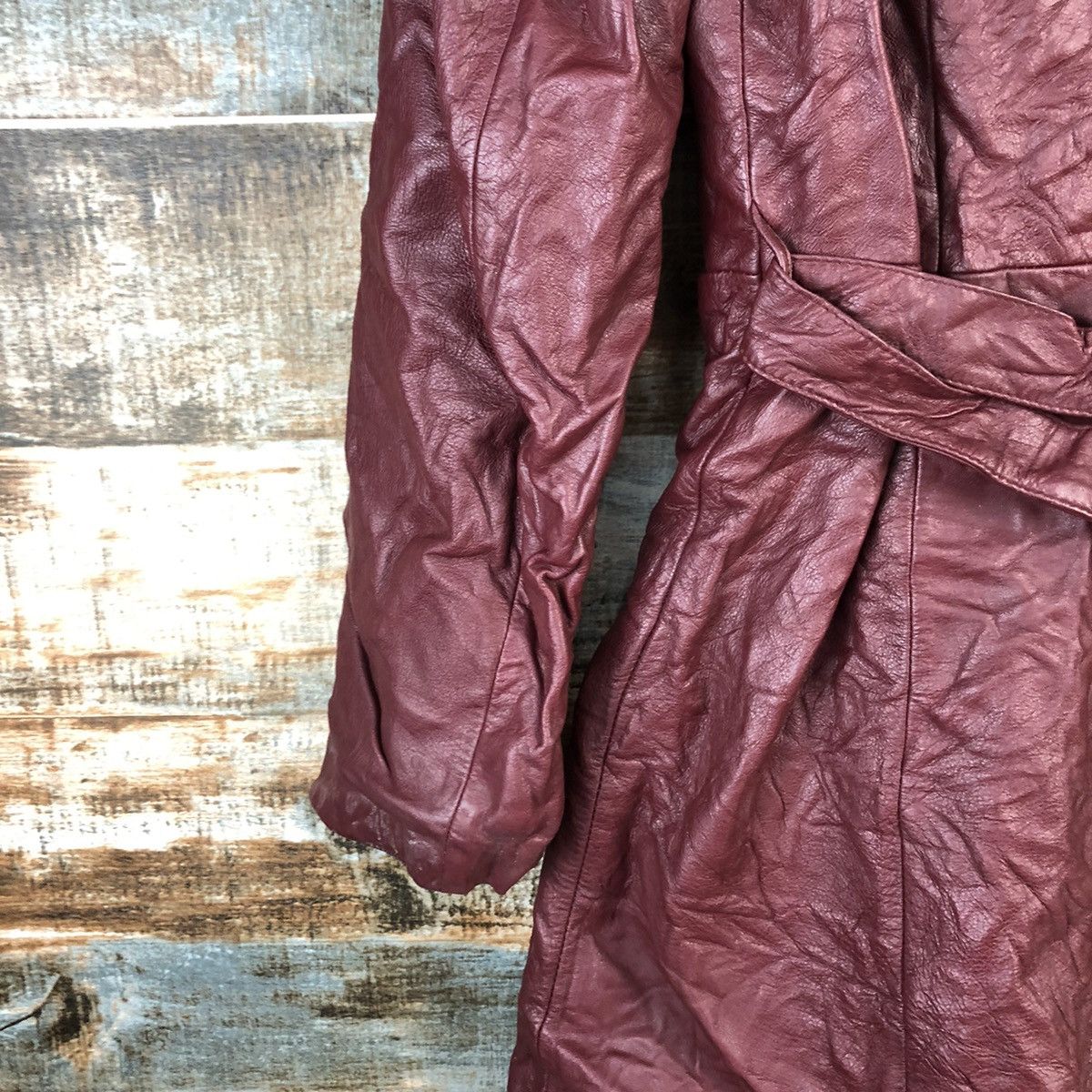 Vintage Alfredo Versace Maroon Leather Jacket #A2468 Size S / US 4 / IT 40 - 16 Thumbnail