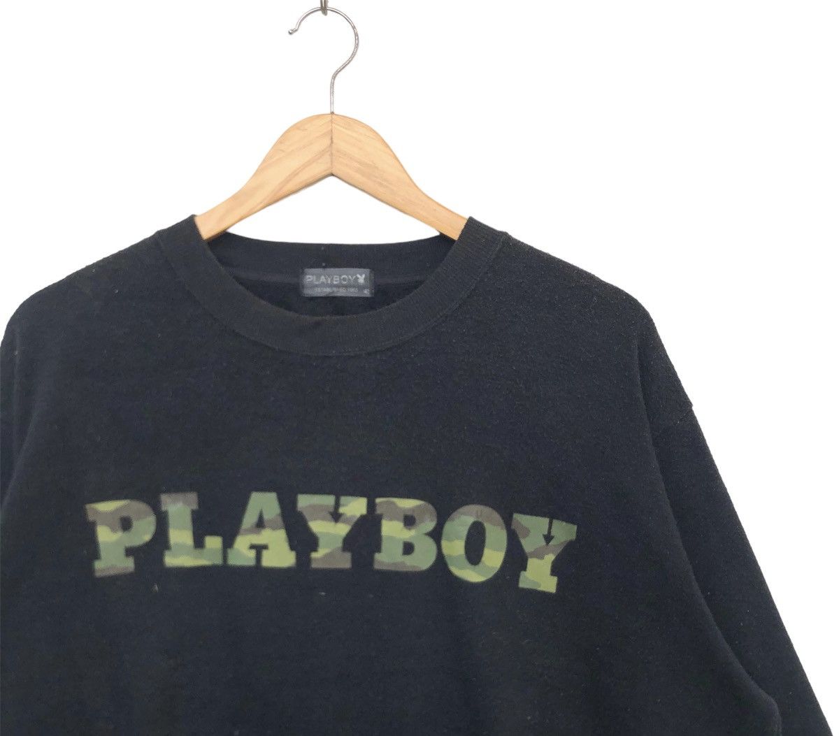 Japanese Brand Vintage 90s Playboy Bunny Camo Design Big Logo Sweatshirt. Size US XL / EU 56 / 4 - 7 Thumbnail