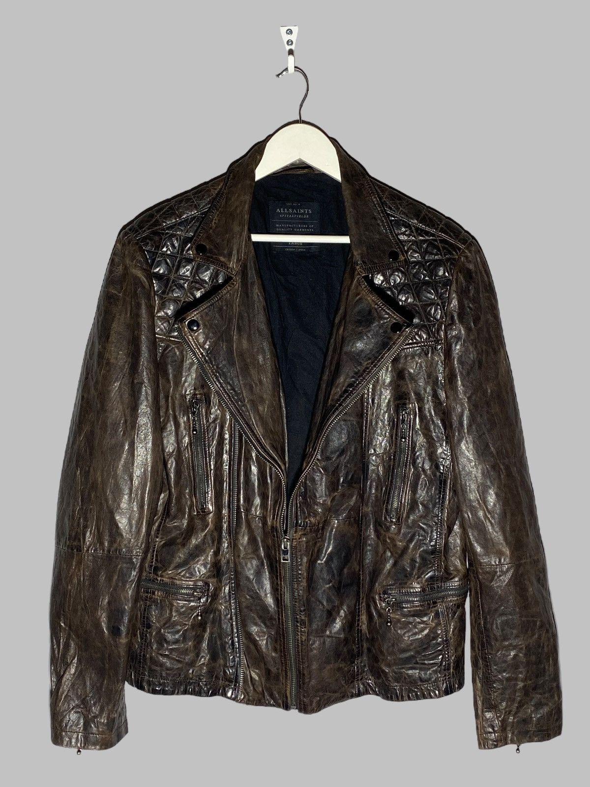 Allsaints Allsaints Drought Leather Biker Jacket Size US L / EU 52-54 / 3 - 2 Thumbnail