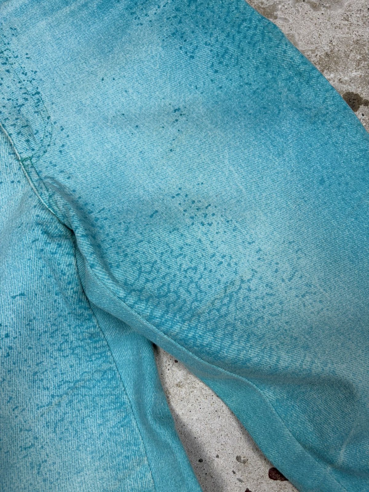 Roberto Cavalli Vintage 90s Roberto Cavalli Jeans Blue Fish Scale Denim Pant Size 28" / US 6 / IT 42 - 8 Thumbnail