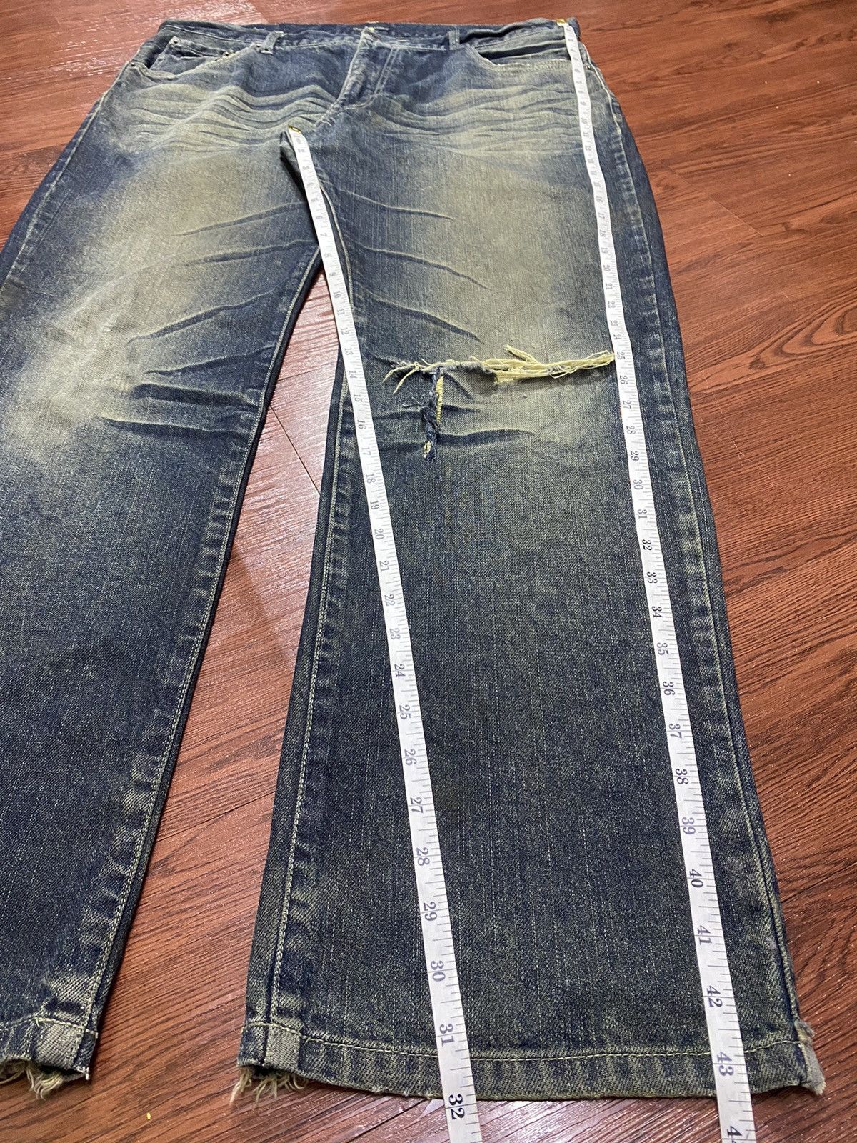Japanese Brand Vintage Japanese Brands Mud Wash Distressed Loose Jeans Size US 39 - 12 Thumbnail