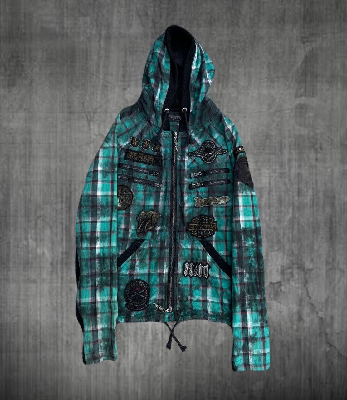 If Six Was Nine 2000s Japanese archive Vkei Multi Gimmic Patch Hooded Jacket Size US M / EU 48-50 / 2 - 1 Thumbnail