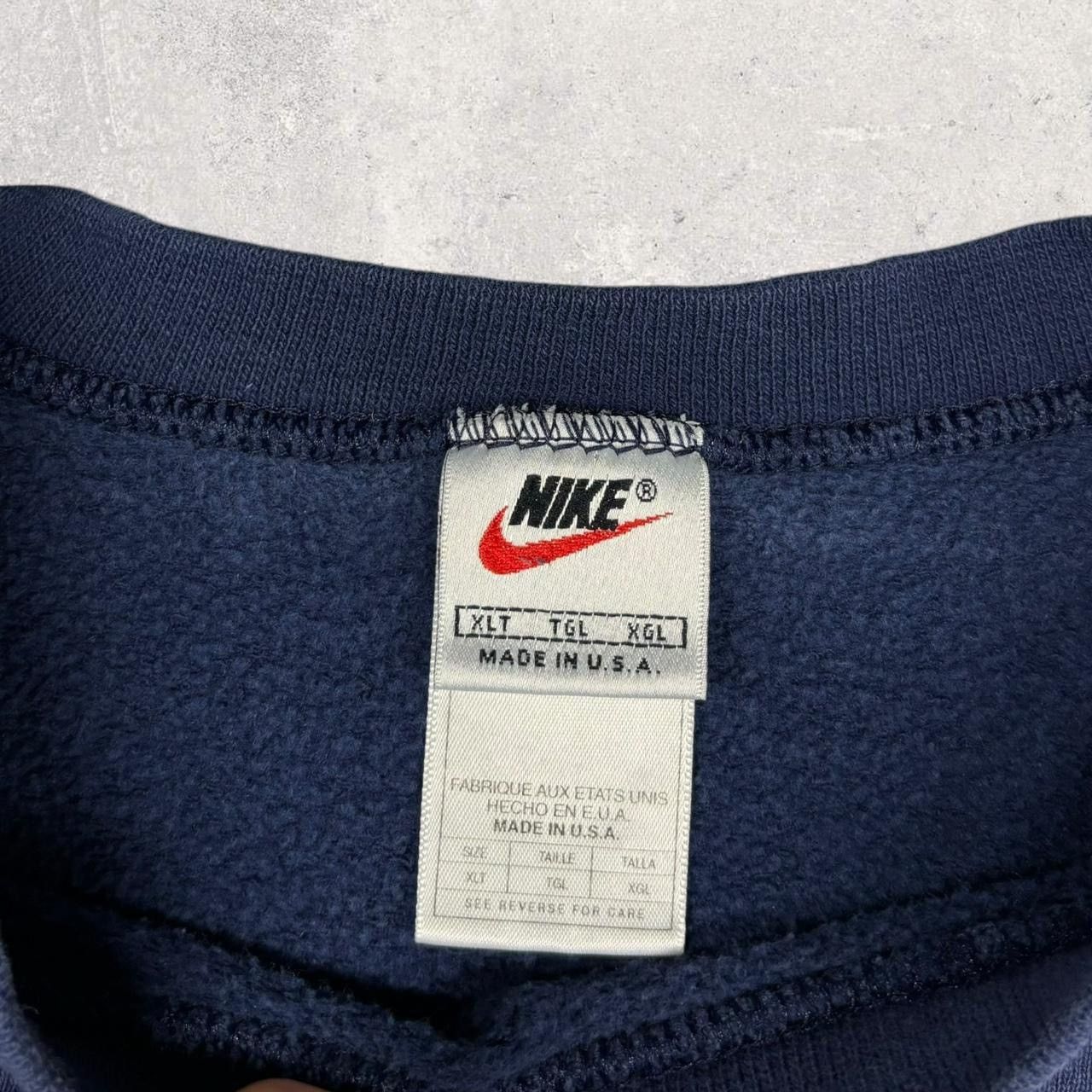 Nike × Vintage 1990s Vintage Nike Navy Blue Sweatshirt Size US XL / EU 56 / 4 - 3 Thumbnail