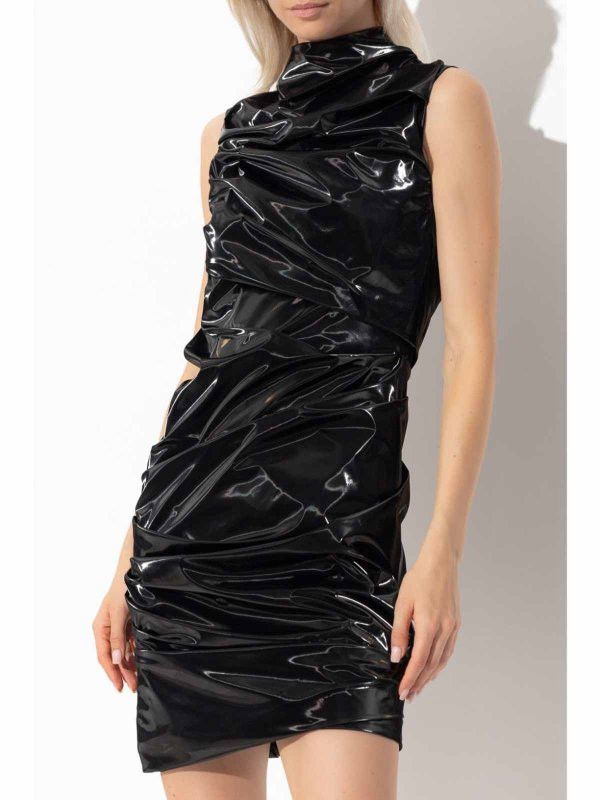 Alexander McQueen o1srvl11e0326 BodyCoon Draped Mini Dress in Black Size XL / US 12-14 / IT 48-50 - 5 Thumbnail