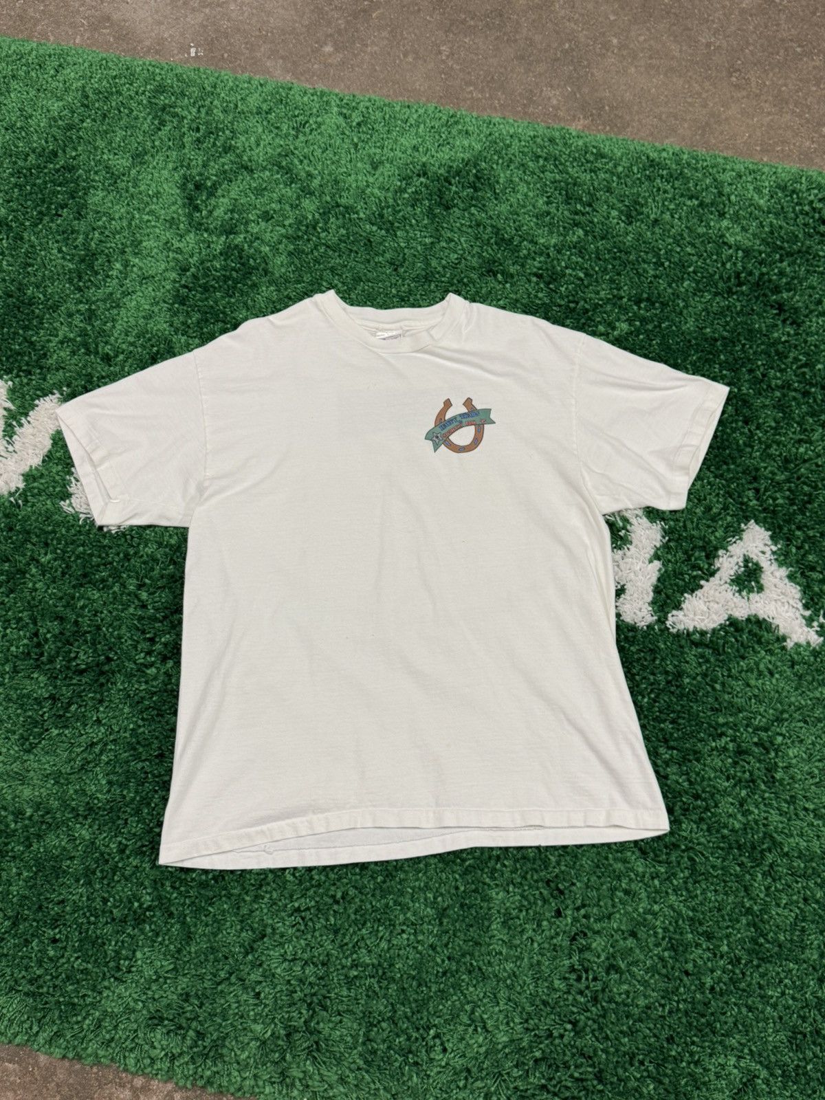Hanes × Vintage Vintage Horse Shoe Country Fair Cowboy Tee White XL Size US XL / EU 56 / 4 - 1 Thumbnail