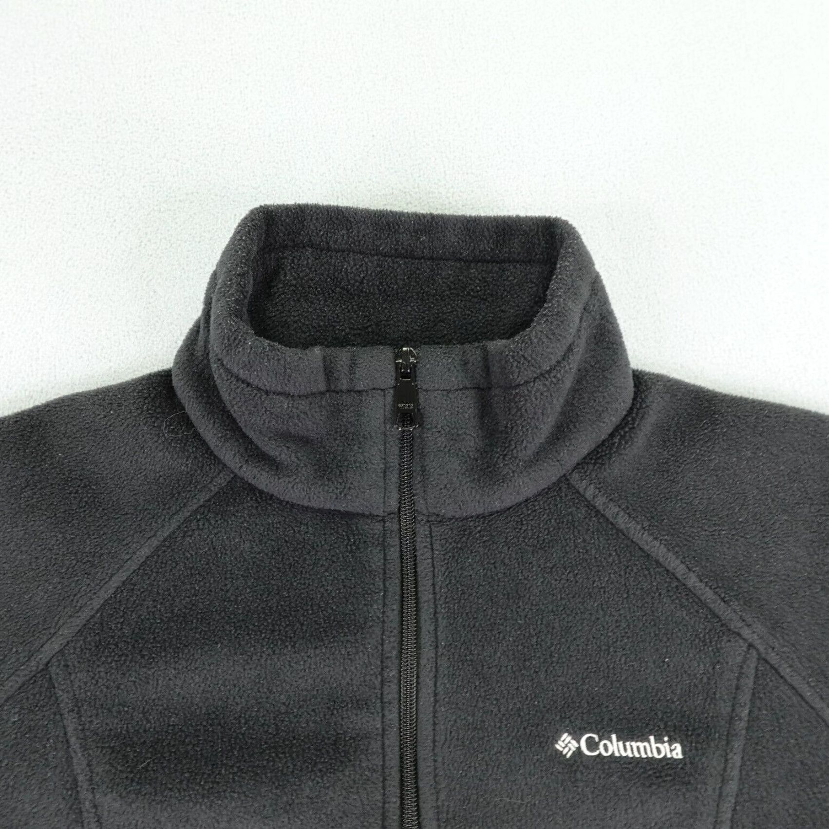 Vintage Columbia Jacket Women's Large Black Fleece Full Zip Up Sweater Coat Outdoor Size L / US 10 / IT 46 - 2 Thumbnail