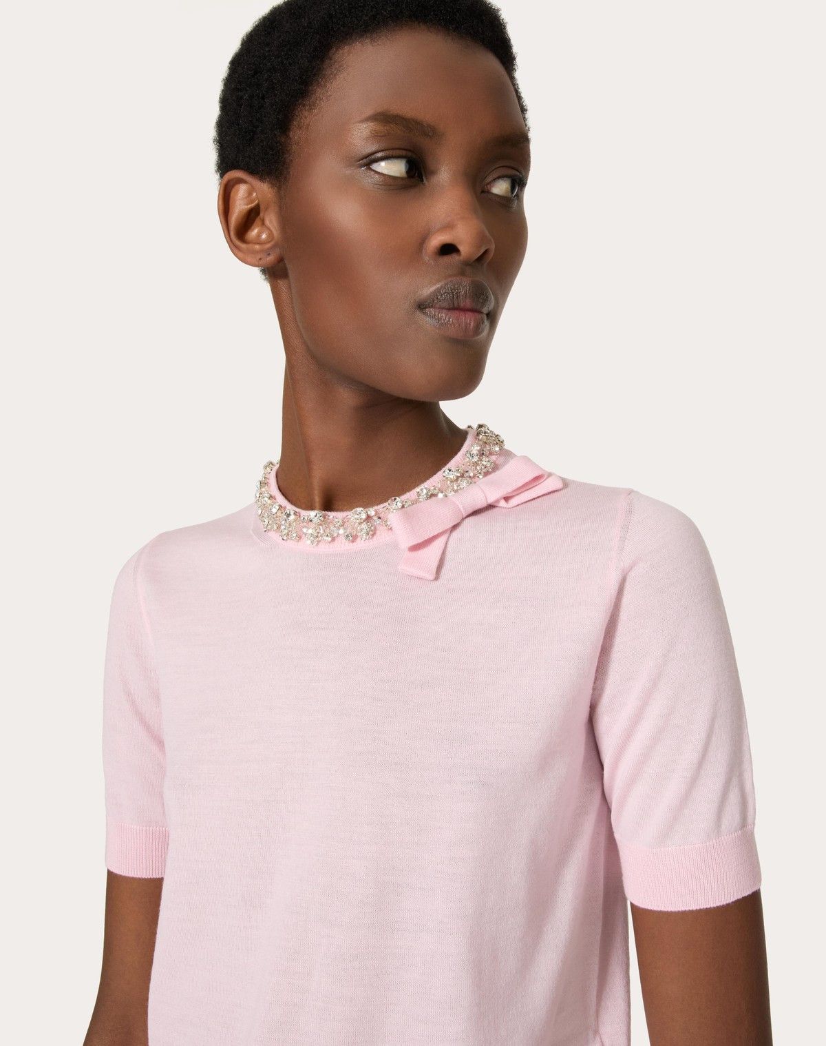 Valentino o1s1wg110525 Embroidered Wool Jumper in White Size S / US 4 / IT 40 - 5 Thumbnail