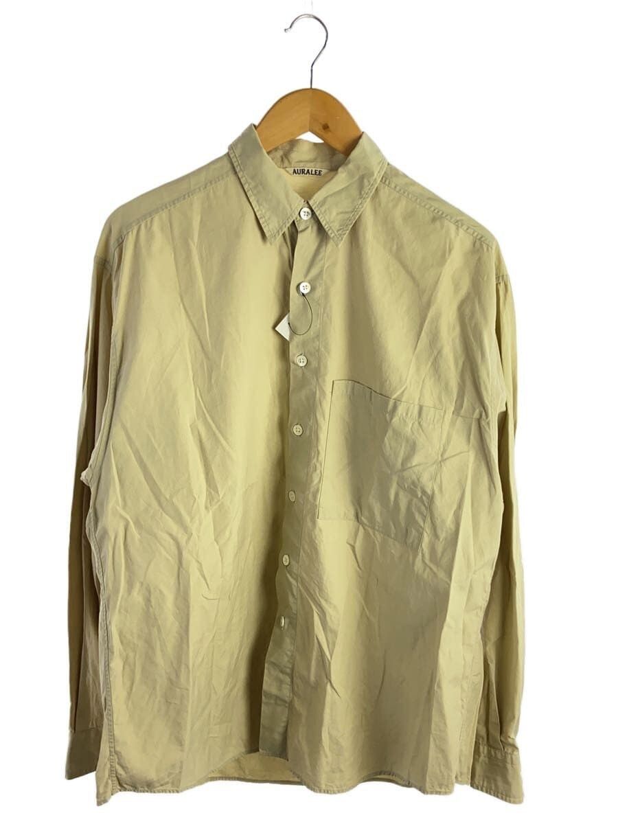 Auralee Beige Cotton Long-sleeved Shirt Size US XL / EU 56 / 4 - 1 Thumbnail