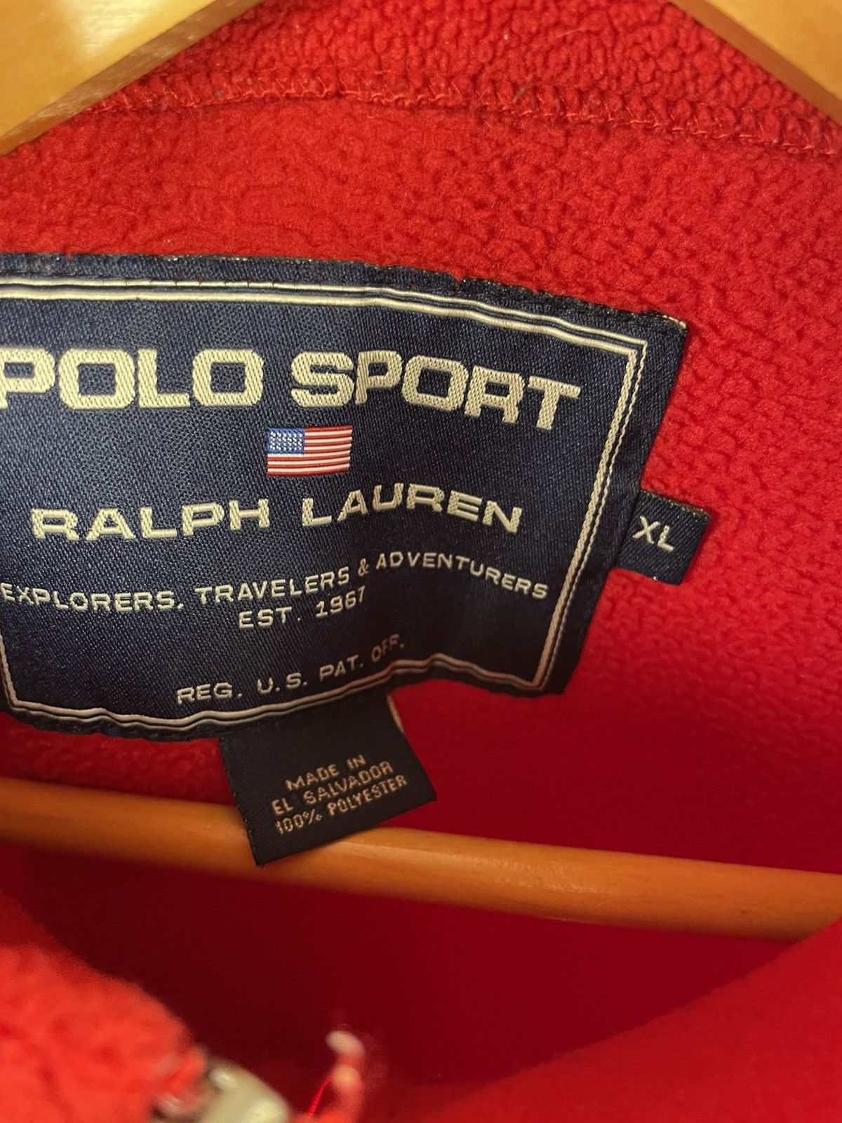 Polo Ralph Lauren × Ralph Lauren × Vintage Polo sport Ralph Lauren red fleece 1/4 zip Size US XL / EU 56 / 4 - 10 Thumbnail