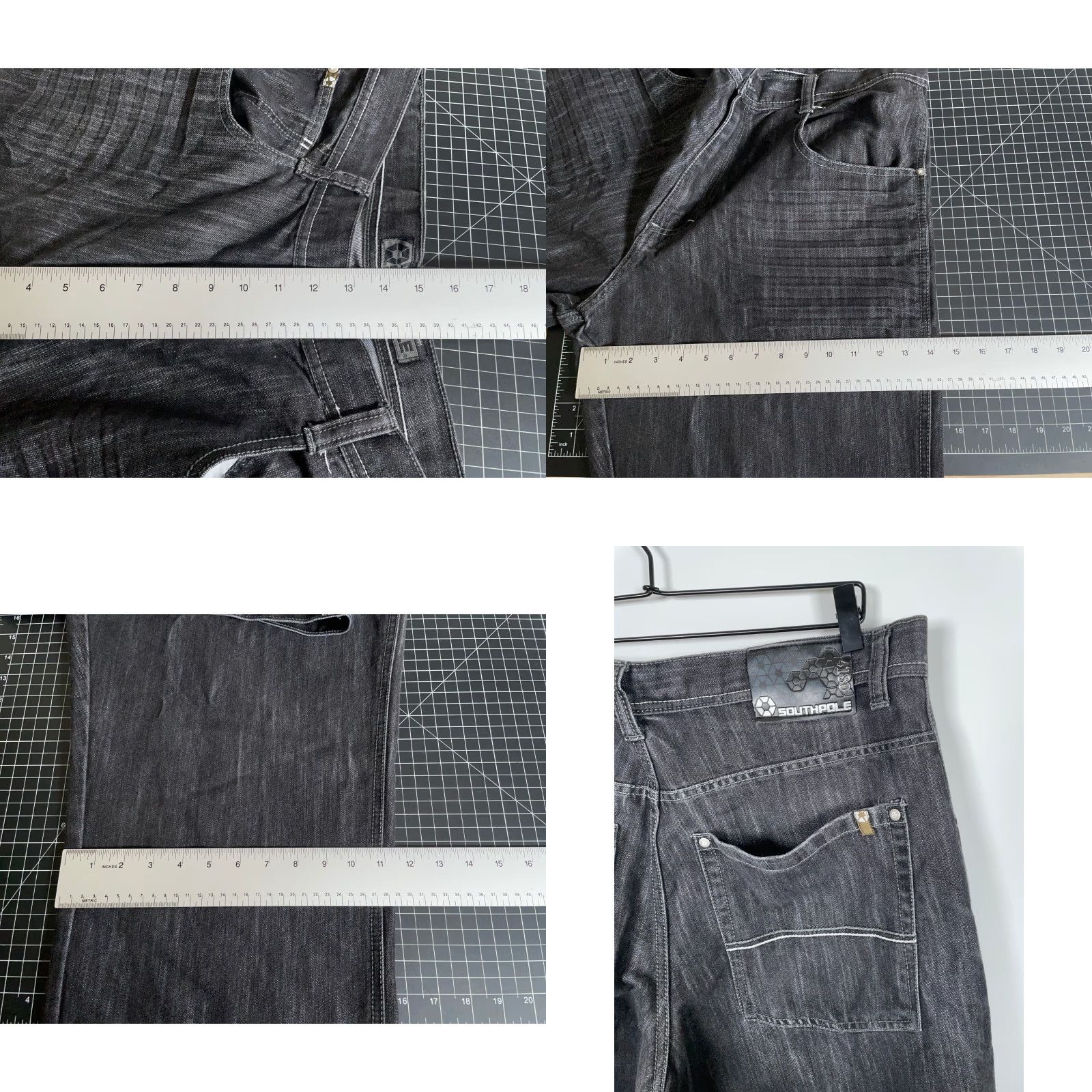 Southpole VINTAGE Southpole Jeans Baggy Fit Men 38x31 Black Denim Hip Hop 90s Mens Jeans Size US 38 / EU 54 - 8 Thumbnail