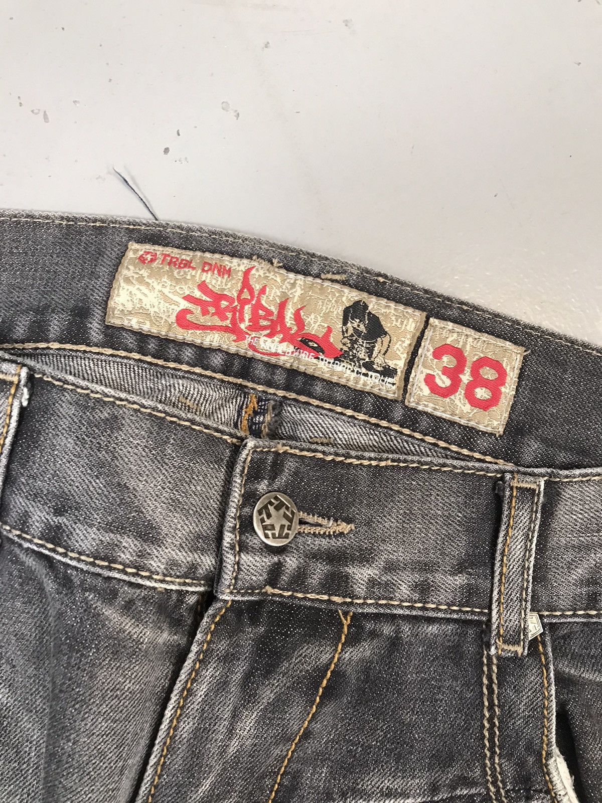 Southpole × Tribal Streetwear × Vintage Vintage Tribal denim SpellOut embroidered Y2K Size US 38 / EU 54 - 5 Thumbnail