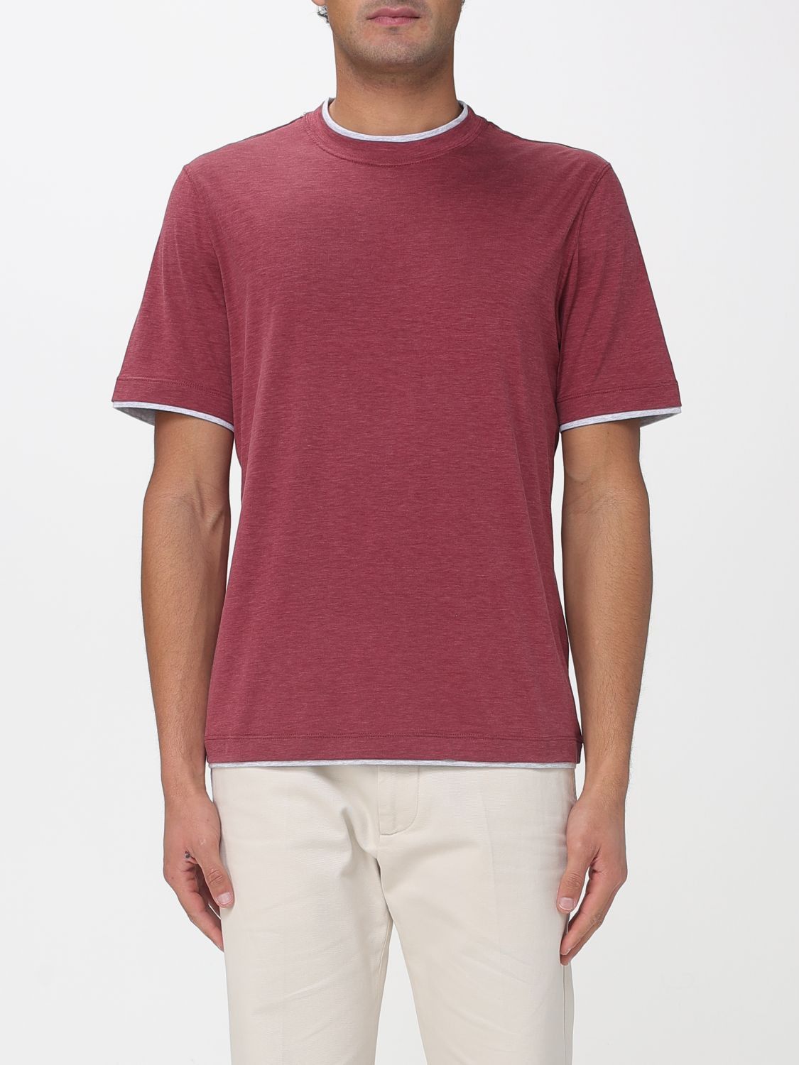 Brunello Cucinelli Brunello Cucinelli T-Shirt Men Red Size US XL / EU 56 / 4 - 1 Thumbnail