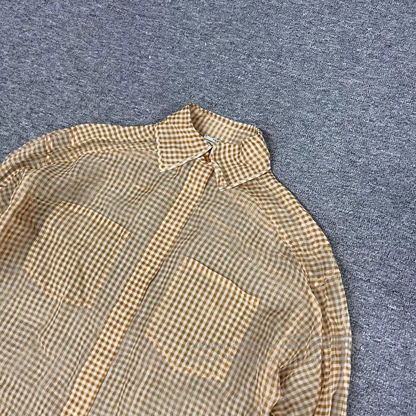 Fendi FENDI Silk Organza Plaid Shirt. Size US M / EU 48-50 / 2 - 3 Thumbnail