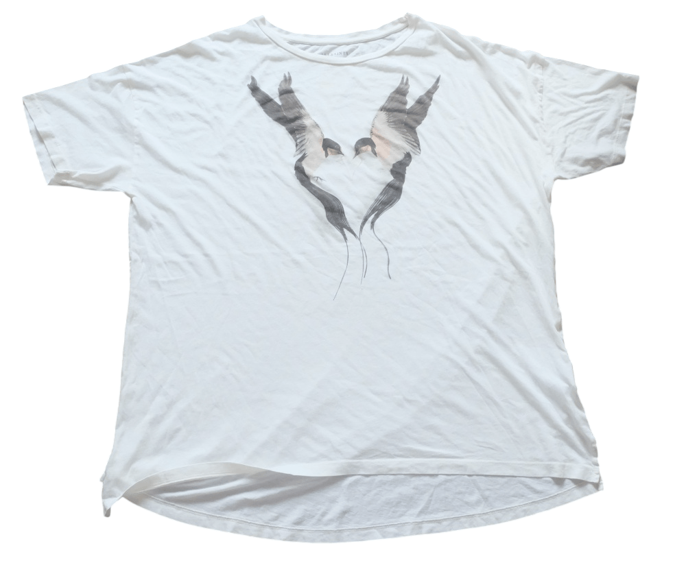 Allsaints AllSaints T-Shirt White Graphic Longline Size US XXL / EU 58 / 5 - 1 Thumbnail