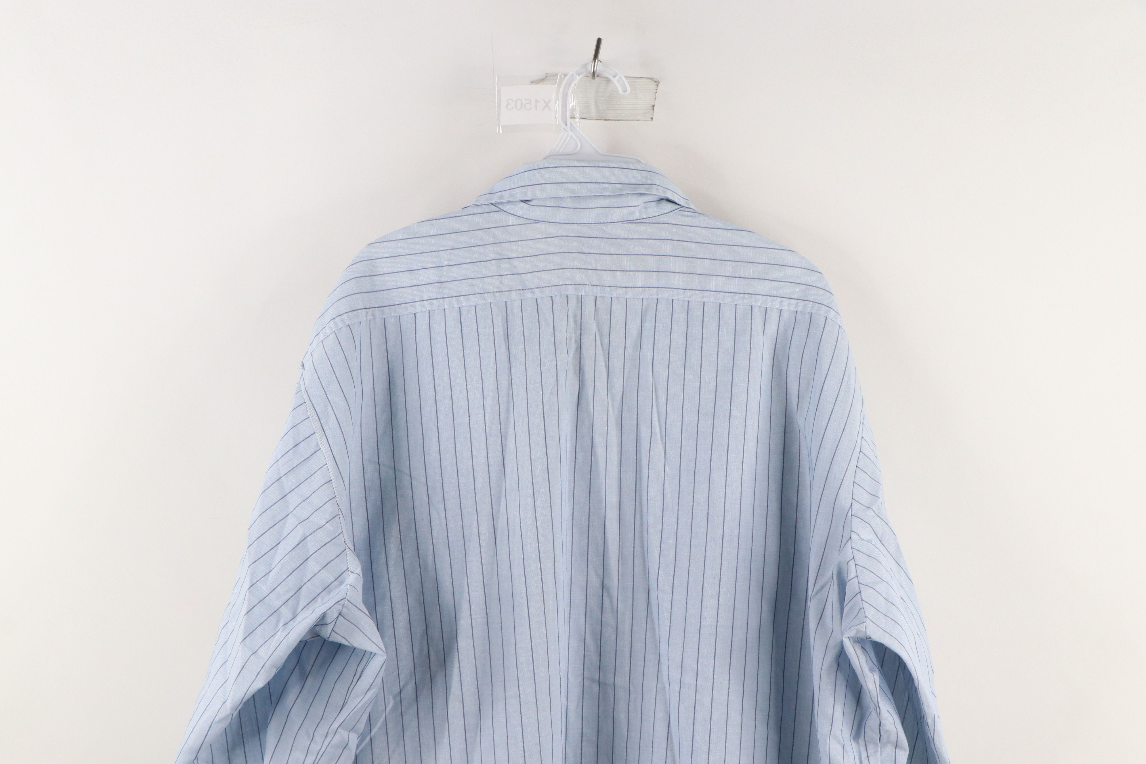 Vintage Vintage 70s Streetwear Work Mechanic Button Shirt Blue USA Size US XL / EU 56 / 4 - 7 Thumbnail