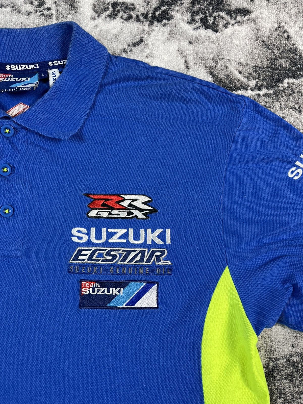 Other Suzuki Ecstar MotoGP Team Polo Shirt Blue Racing Logo Size US L / EU 52-54 / 3 - 4 Thumbnail
