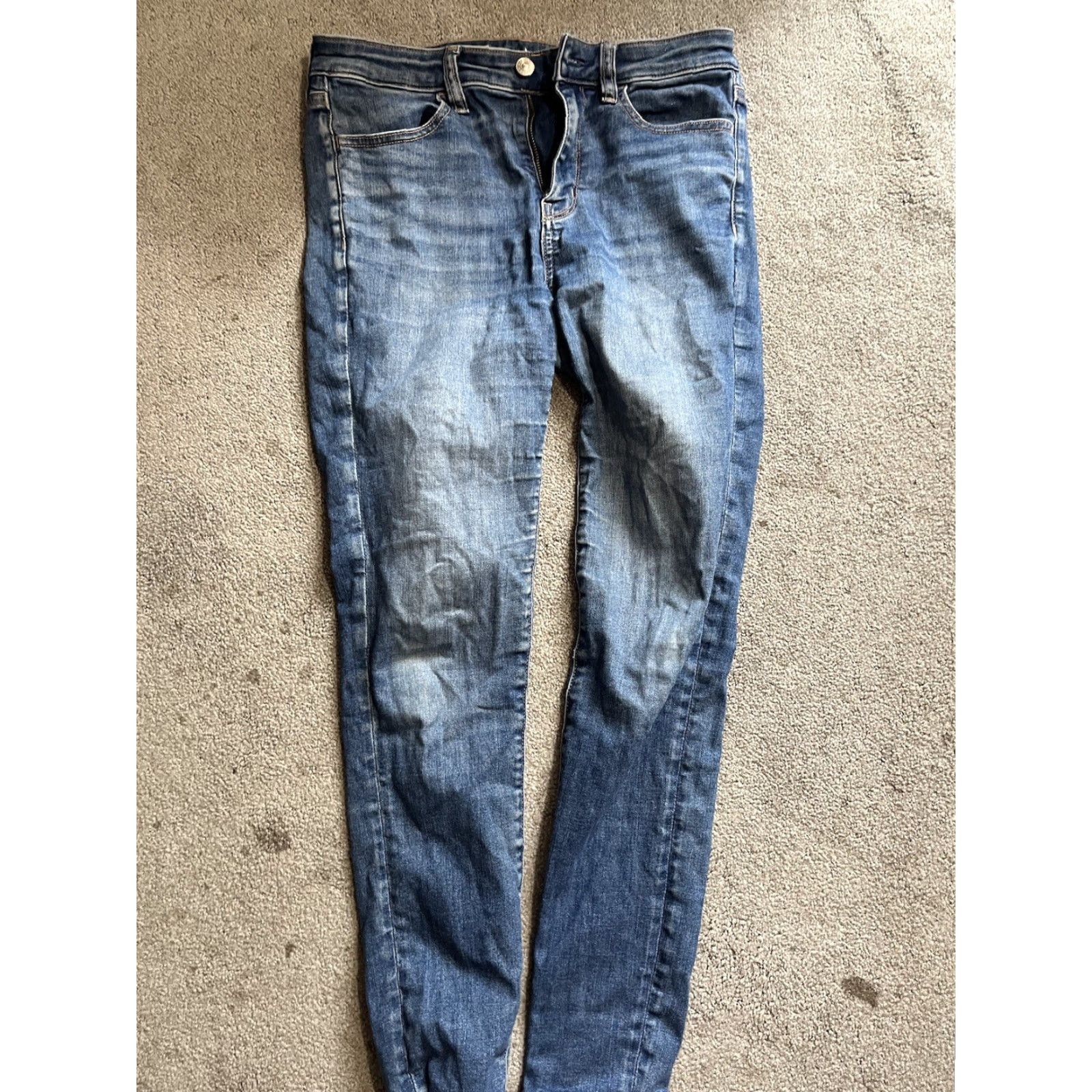 American Eagle Outfitters American Eagle Blue Next Level Stretch Hi-Rise Jegging Pants Size 8 Regular Diss Size 30" / US 8 / IT 44 - 3 Thumbnail