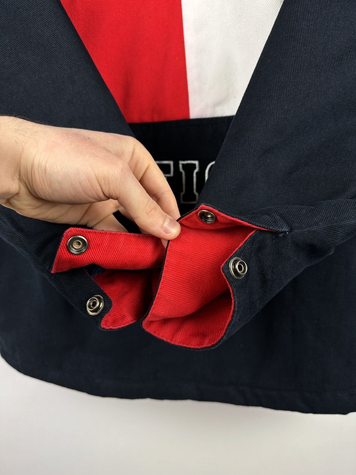Tommy Hilfiger × Vintage Vintage 90’s Tommy Hilfiger Big Embroidered Logo Jacket Size US XS / EU 42 / 0 - 17 Thumbnail