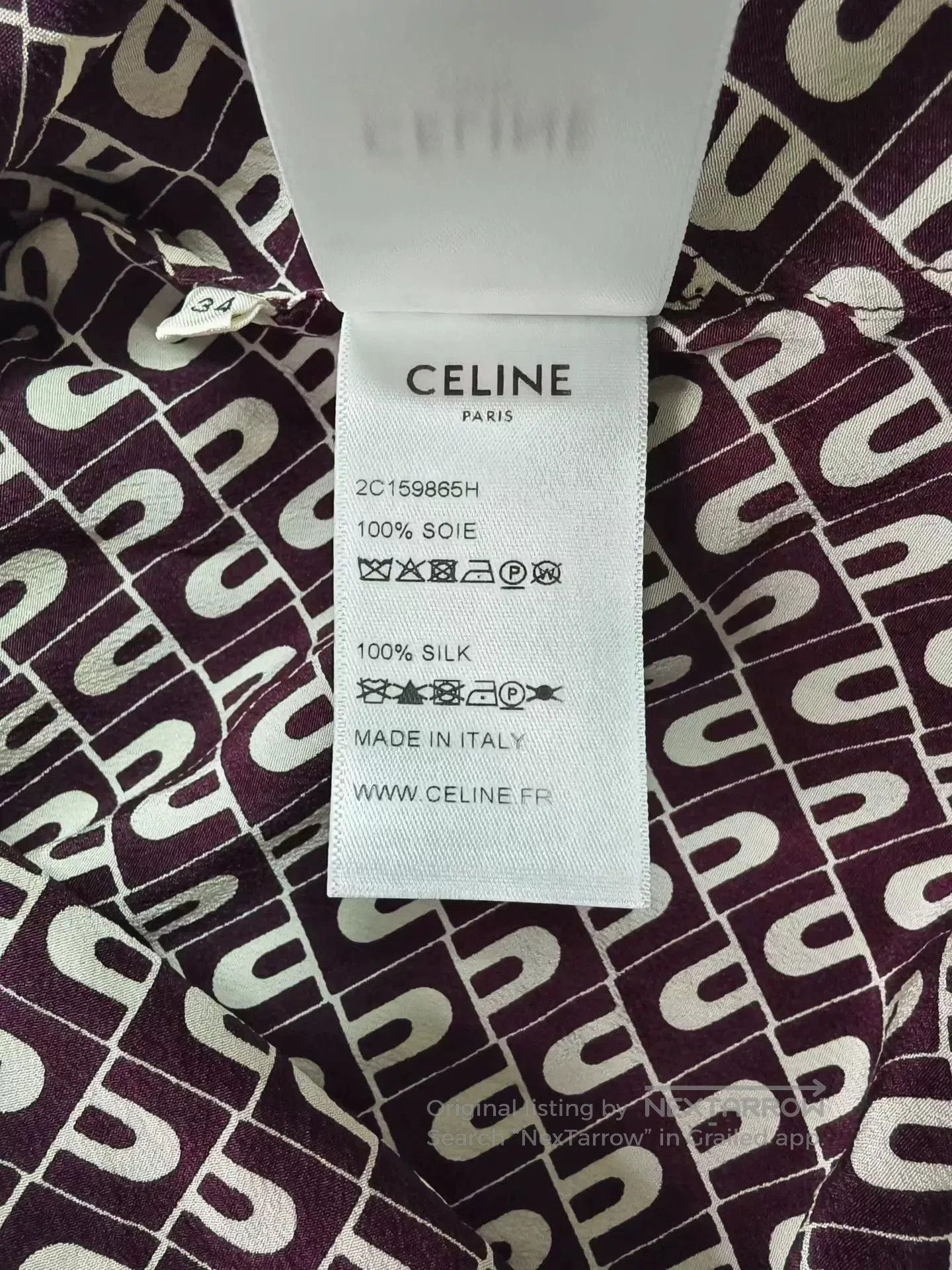 Celine Celine Black White Print Silk Ruffled Shirt. Size XXS / US 00 / IT 34 - 5 Thumbnail