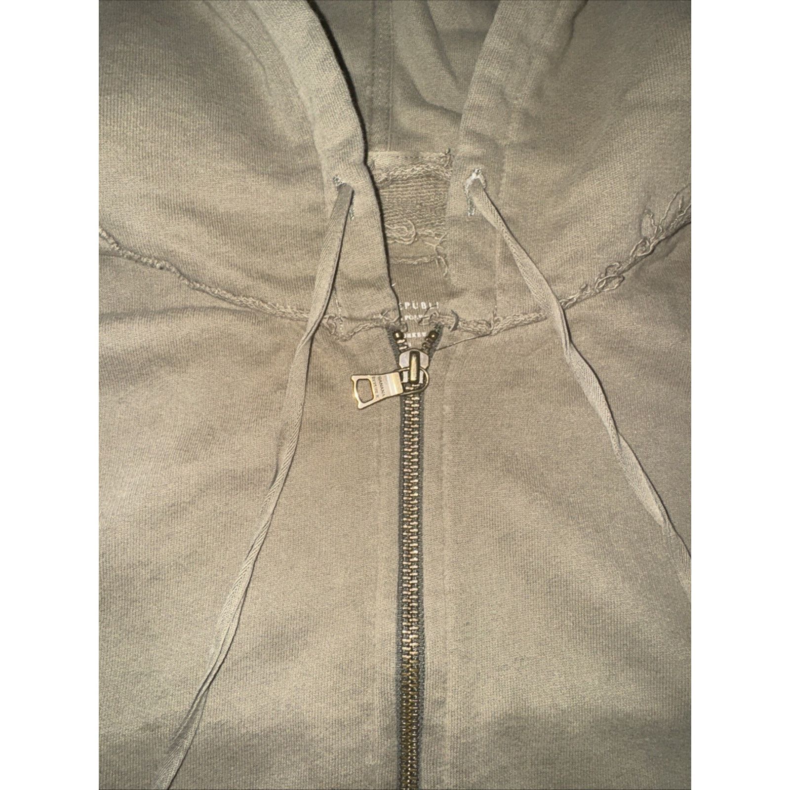 Banana Republic × Vintage Banana Republic Full Zip Hoodie Taupe L Grunge 22x22 Size US L / EU 52-54 / 3 - 3 Thumbnail