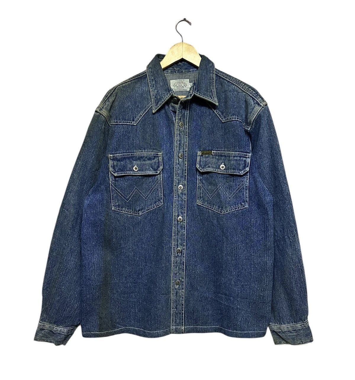 Emporio Armani × Giorgio Armani × Vintage Vtg🔥Armani Jeans Giorgio Armani Milano Denim Button Up Shirt Size US XL / EU 56 / 4 - 1 Thumbnail