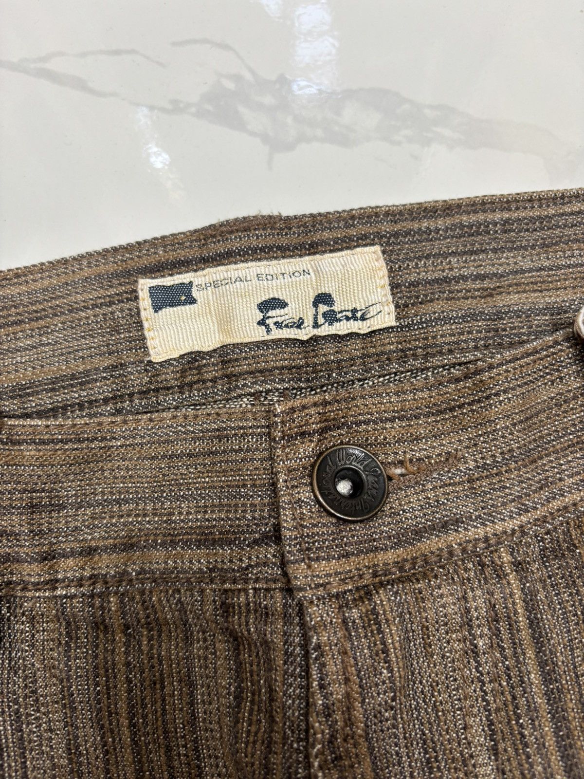 Kapital 🇯🇵Special Edition Free Gate Vertical Stripe Denim Jeans Size US 33 - 9 Thumbnail