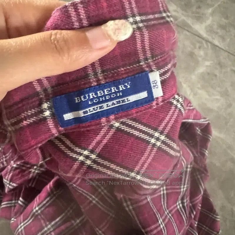 Burberry Burberry Red Checkered Long Sleeve Shirt for Women. Size M / US 6-8 / IT 42-44 - 7 Thumbnail