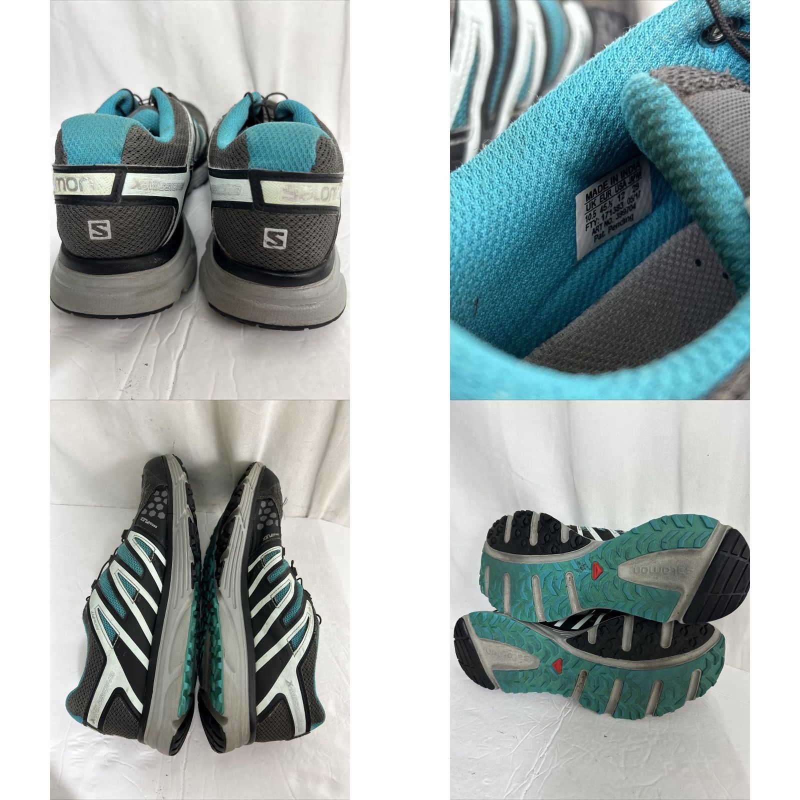Salomon Womens Salomon X Mission 3 CS Trail Running Shoes Sneaker Women 12 Gray Black Teal Size US 11 / IT 41 - 9 Thumbnail