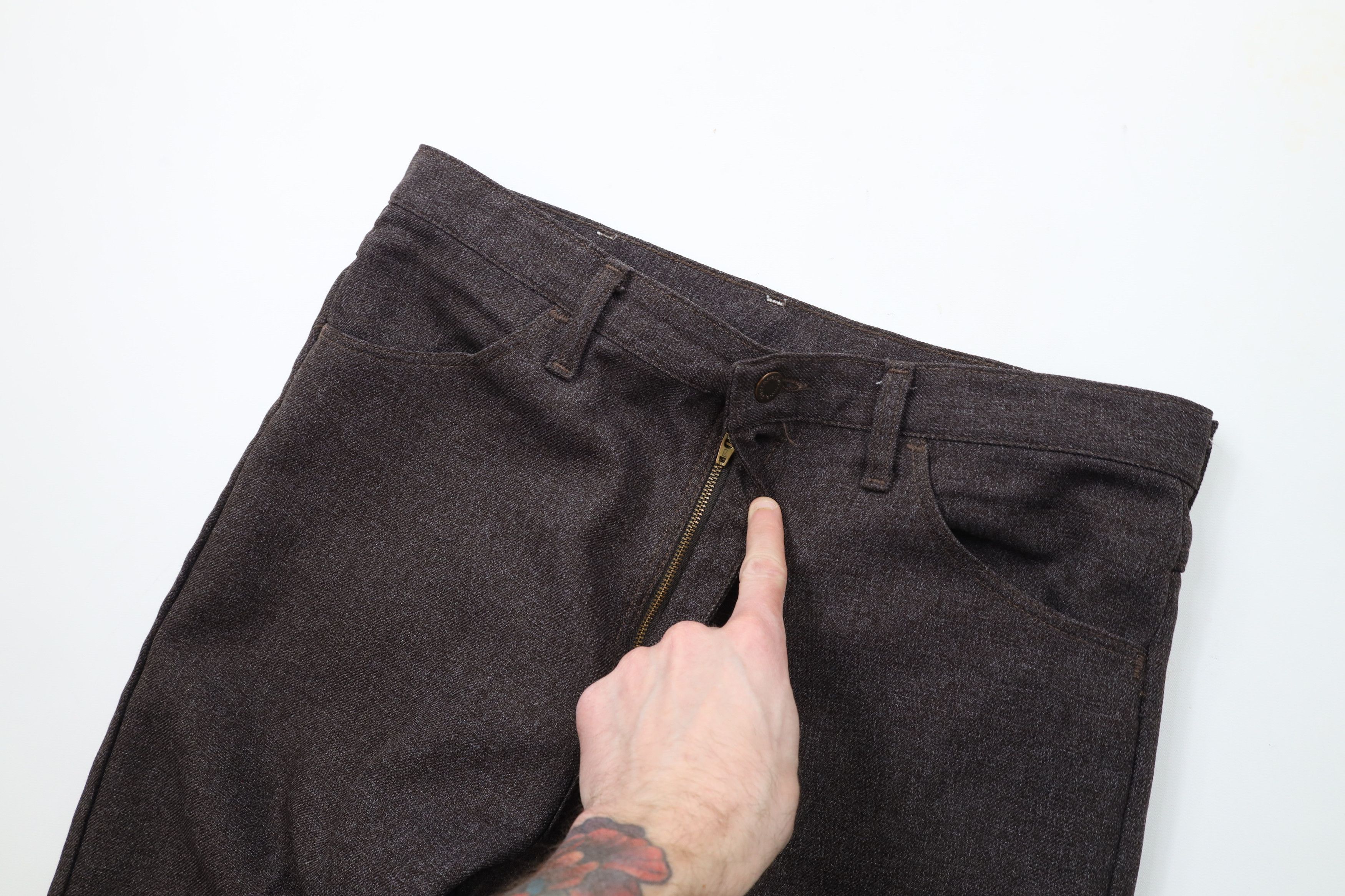 Vintage × Wrangler Vintage 90s Wrangler Wide Leg Western Pants Heather Brown Size US 34 / EU 50 - 6 Thumbnail