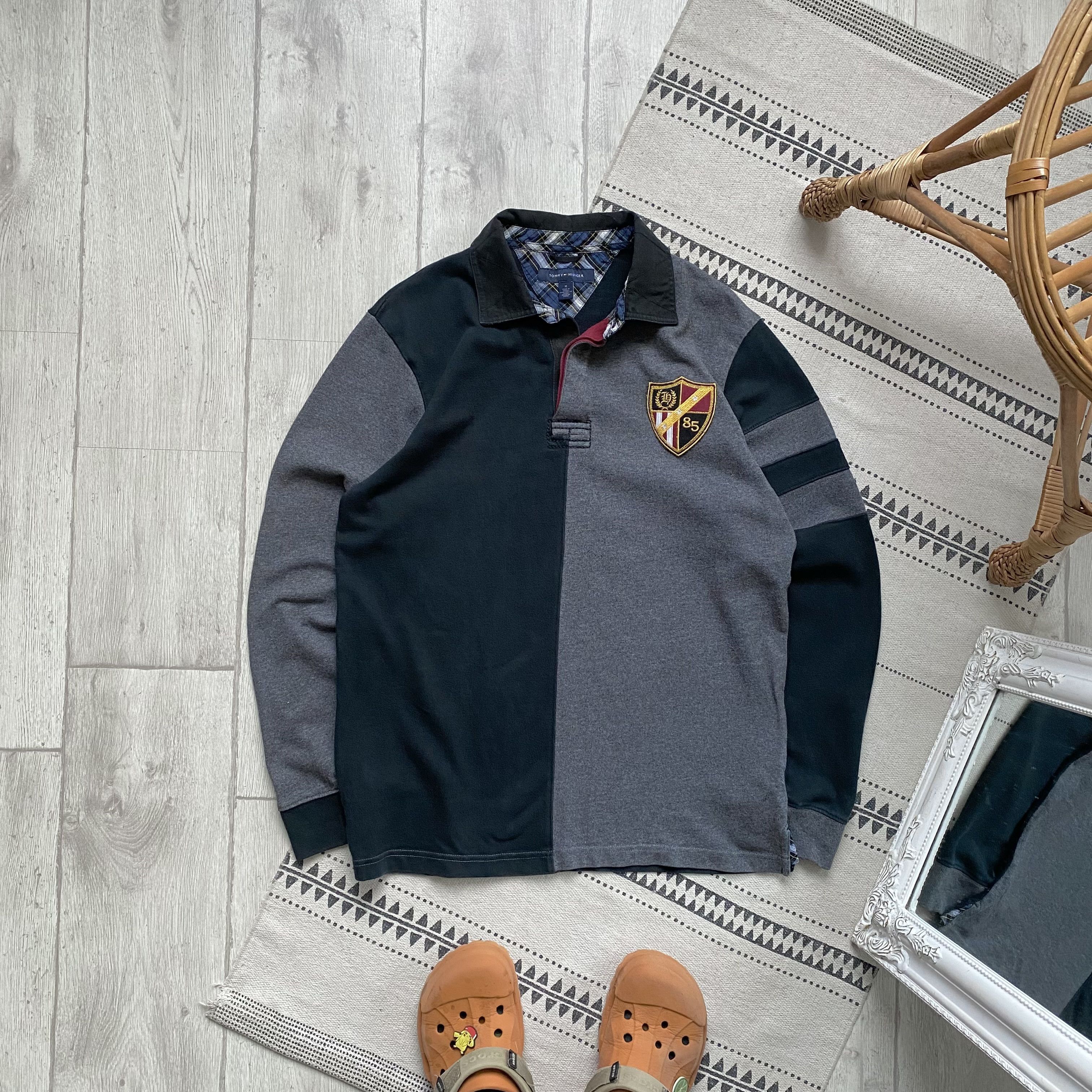 Polo Ralph Lauren Vintage 00s Tommy Hilfiger Rugby shirt Heavy Polo longsleeve Size US M / EU 48-50 / 2 - 1 Thumbnail