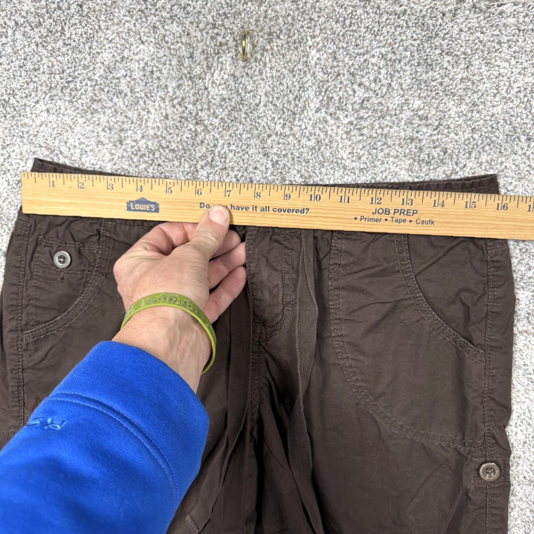 Vintage VINTAGE Calvin Klein Womens Shorts 6 Brown Drawstring Pockets Casual 7 Inseam 100% Cotton Mens? Wait. Size 28" / US 6 / IT 42 - 2 Thumbnail