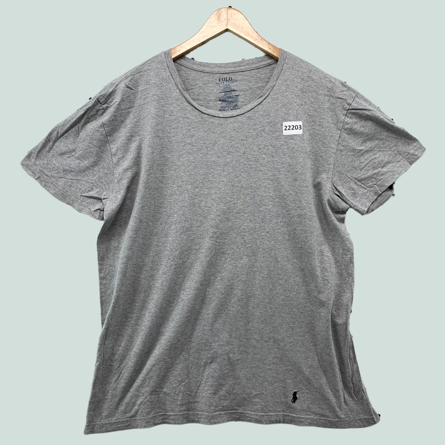 Polo Ralph Lauren Polo Ralph Lauren Shirt Gray Pony Adult Large Classic Fit 22x28 Short Sleeve Crew Neck Cotton, Cotton Blend Size US L / EU 52-54 / 3 - 1 Thumbnail