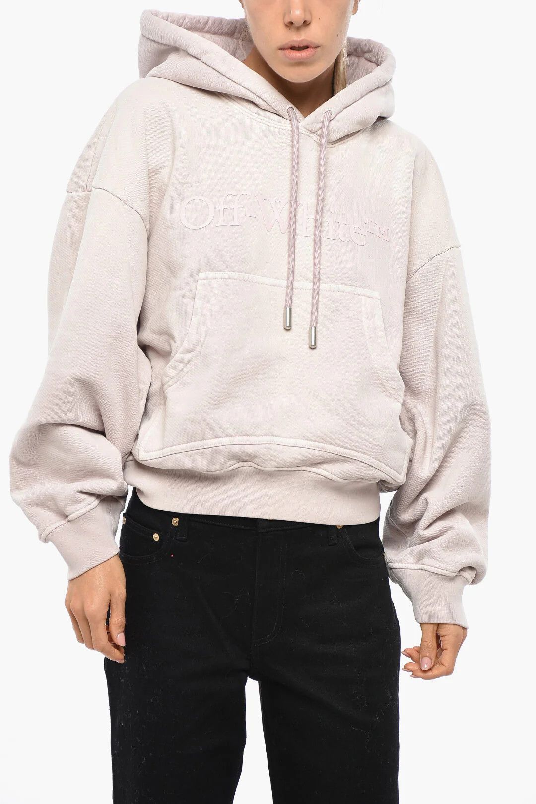 Off-White og1mm0426 Brushed Cotton Hoodie in Pink Size XS / US 0-2 / IT 36-38 - 1 Thumbnail