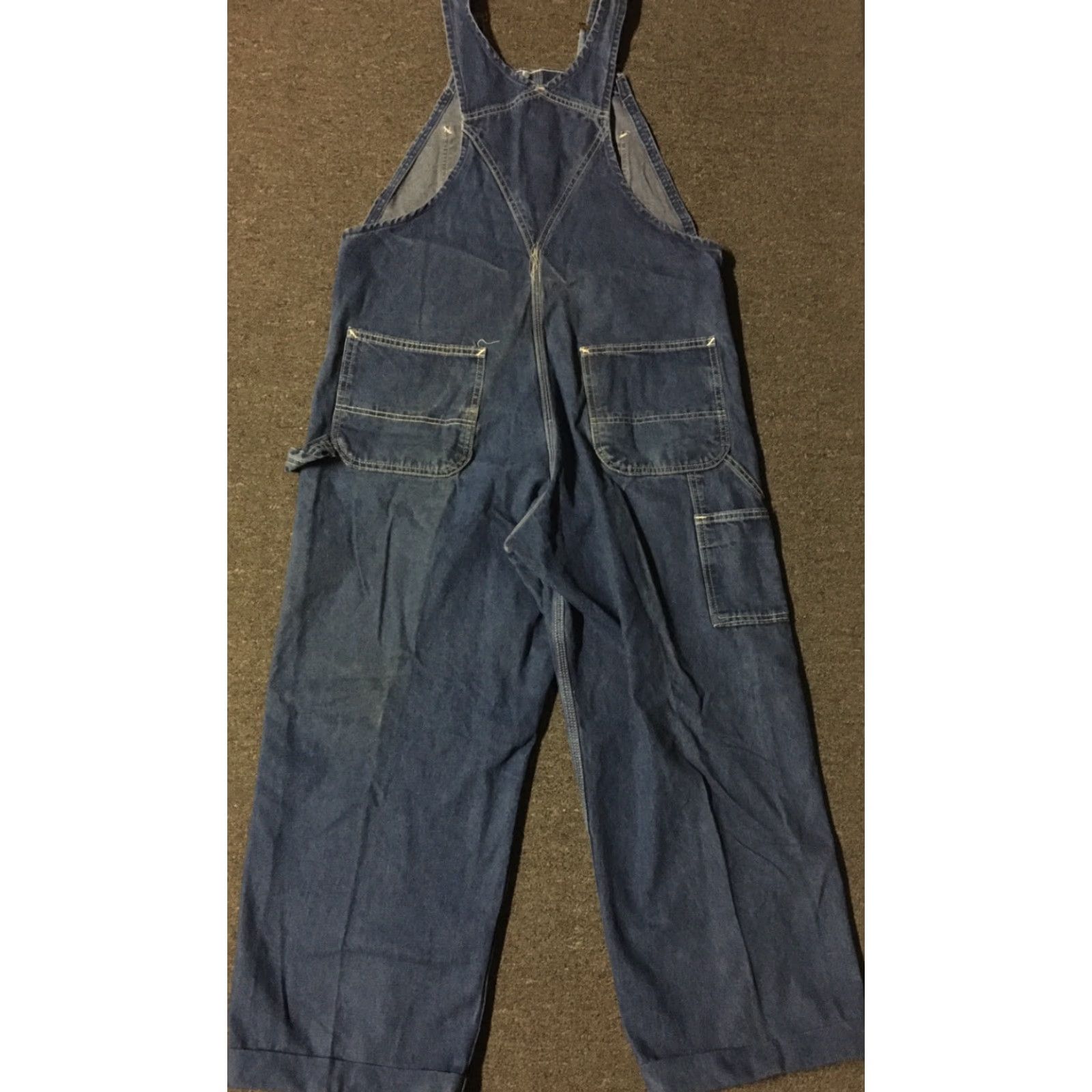 Carhartt VINTAGE Carhartt Overalls Denim 36/27 USA 90s Grunge Biker Workwear Western 80s Men's Jeans Long Inseam 27 Blue Size US 36 / EU 52 - 6 Thumbnail